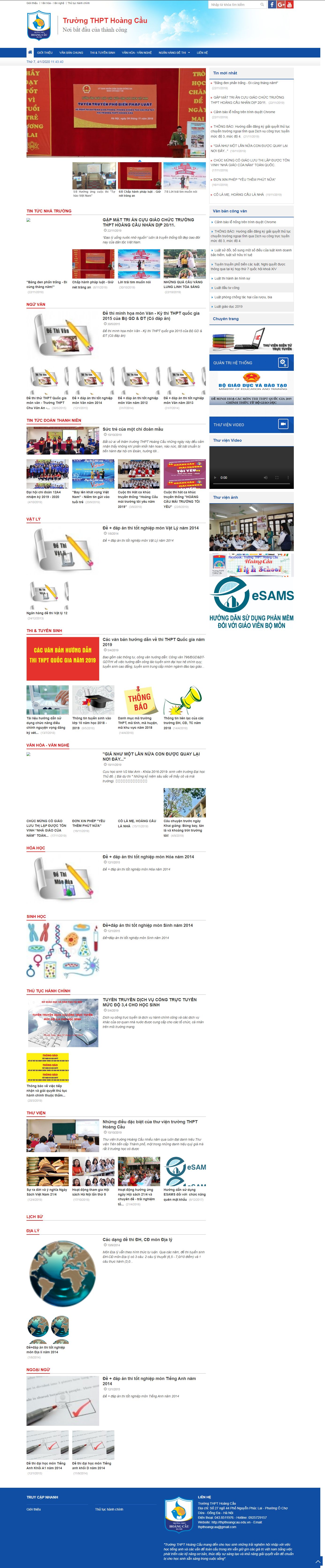 Thiết kế Web trung học phổ thông thpthoangcau.edu.vn