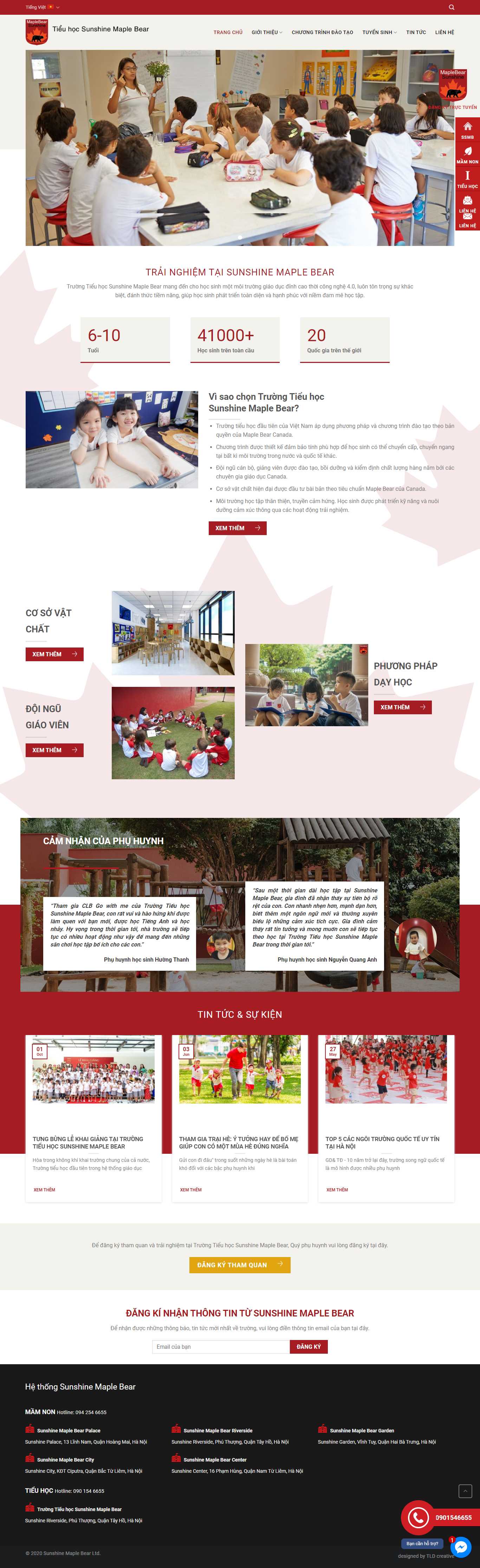 Thiết kế Web trường cấp 1 sunshinemaplebear.edu.vn