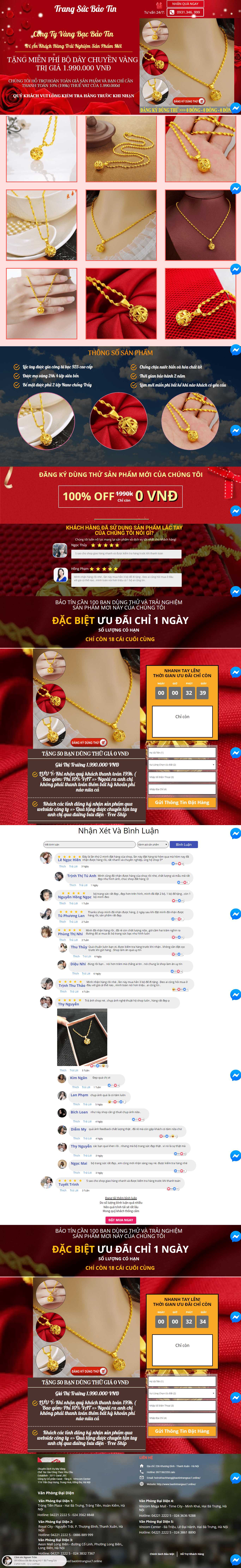 Thiết kế Web landing page quatang.baotintrangsuc7.online