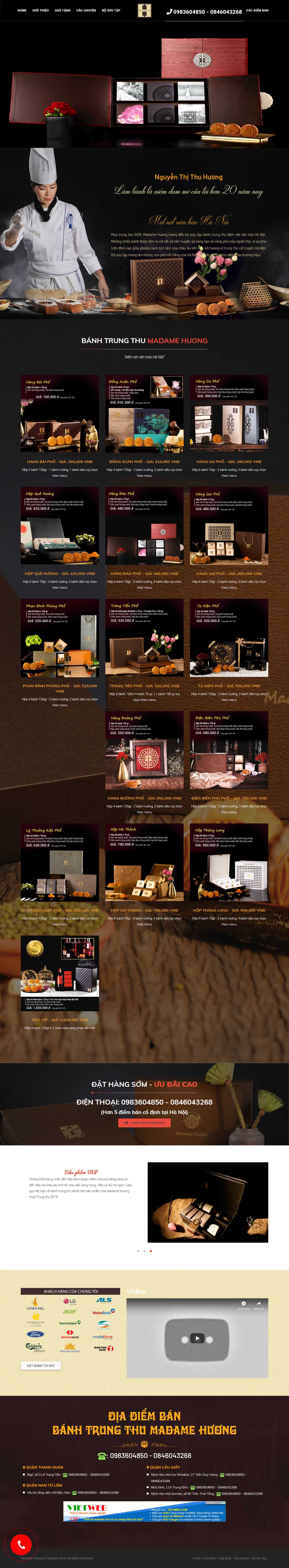 Thiết kế Web landing page banhtrungthumadamehuong.net