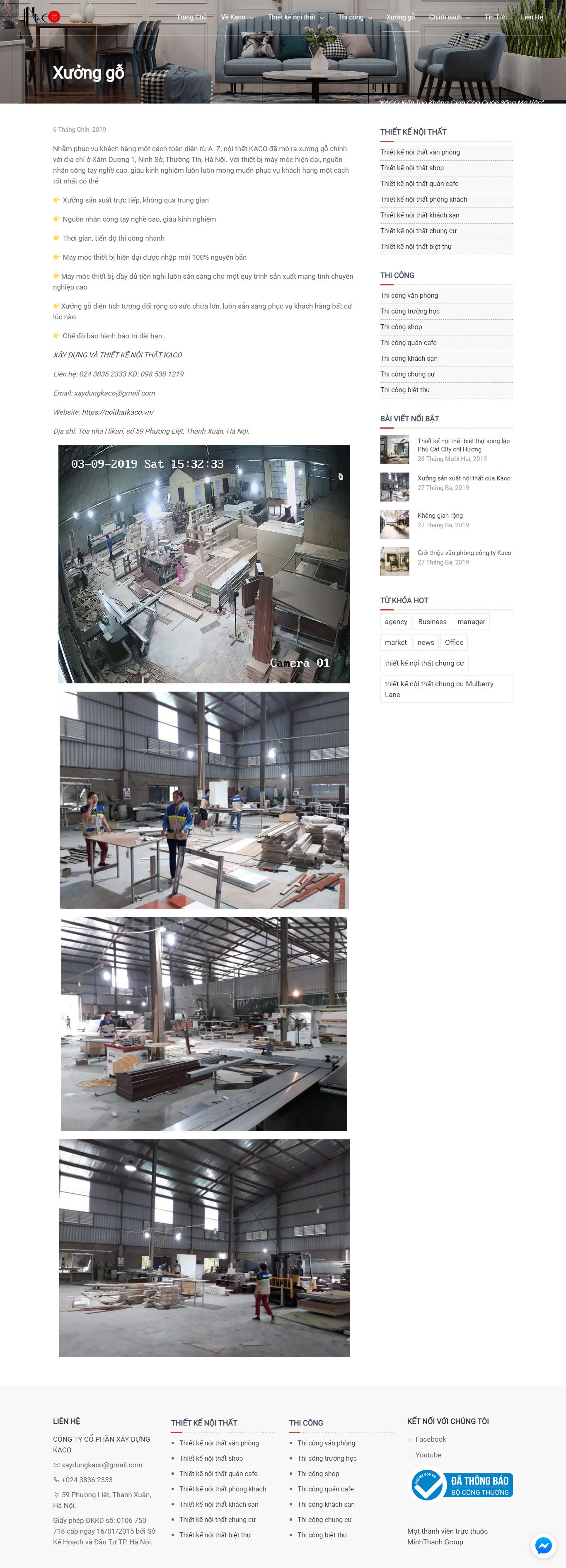 Thiết kế Web xưởng gỗ noithatkaco.vn