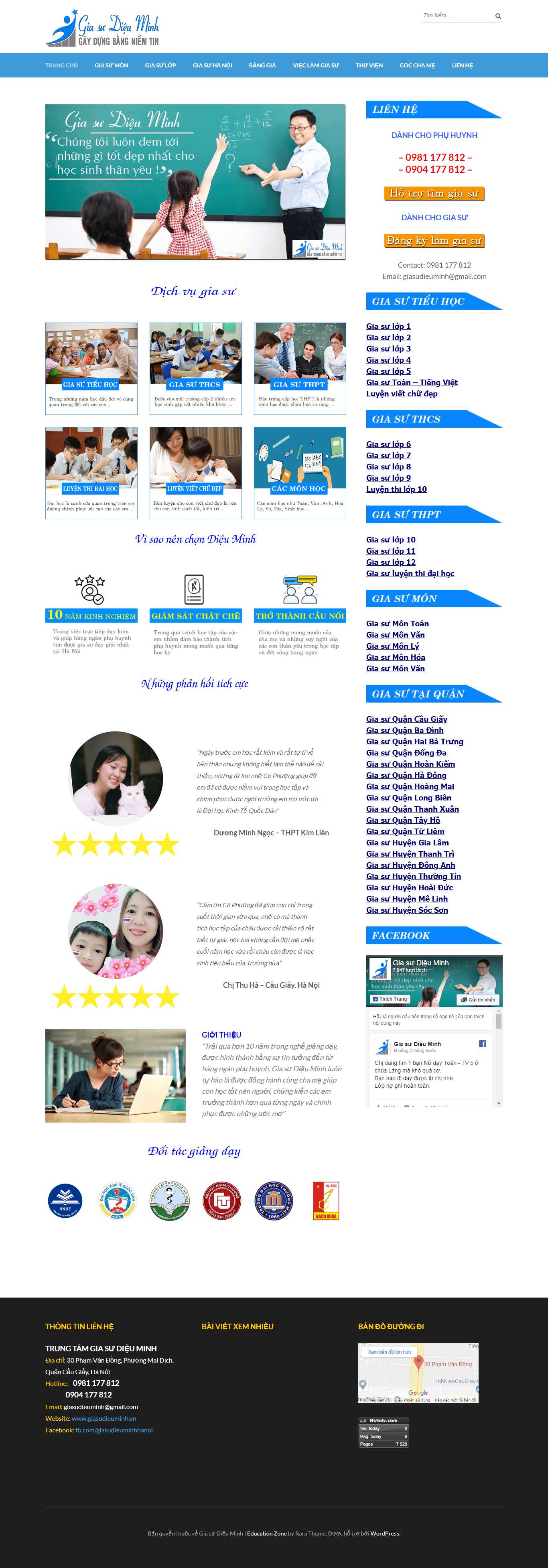 Thiết kế Web trung tâm gia sư giasudieuminh.vn