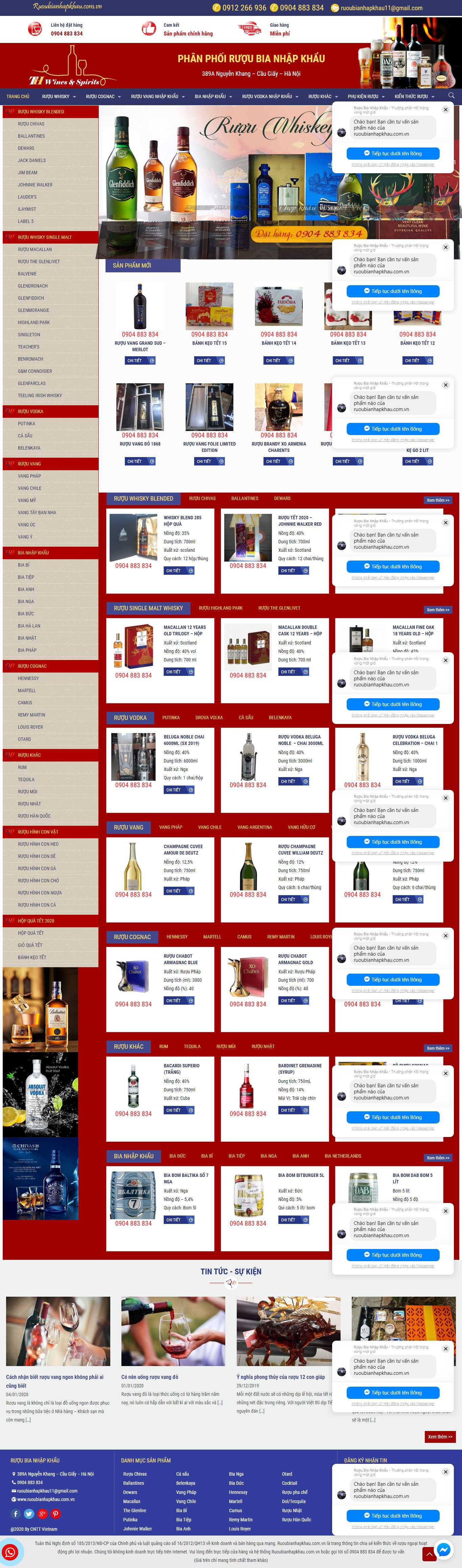 Thiết kế Web bán rượu bia ruoubianhapkhau.com.vn