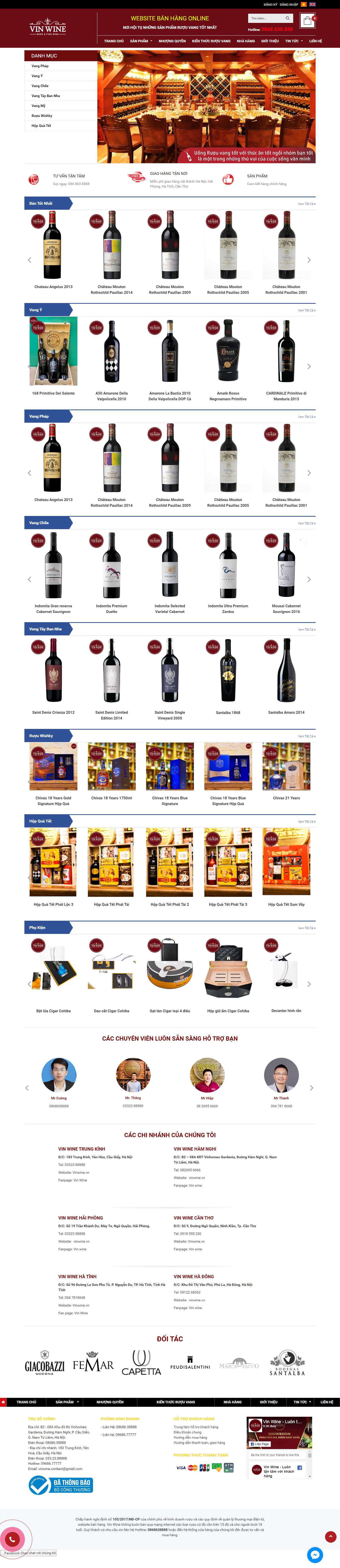 Thiết kế Web bán rượu bia vinwine.vn