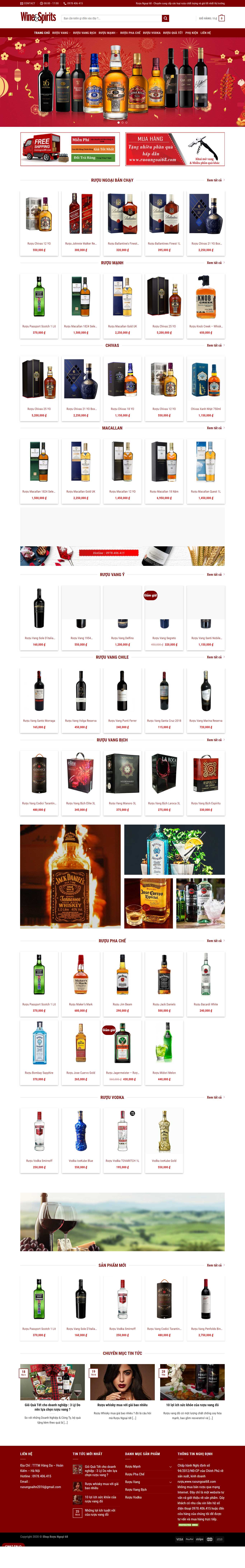 Thiết kế Web bán rượu bia ruoungoai68.com