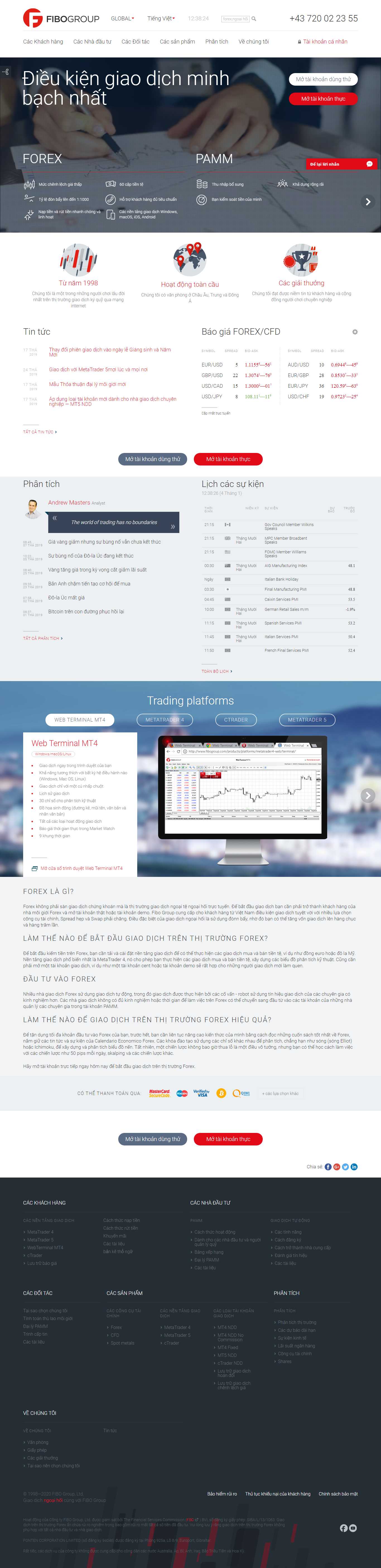 Thiết kế Web sàn giao dịch fibo-group.vn