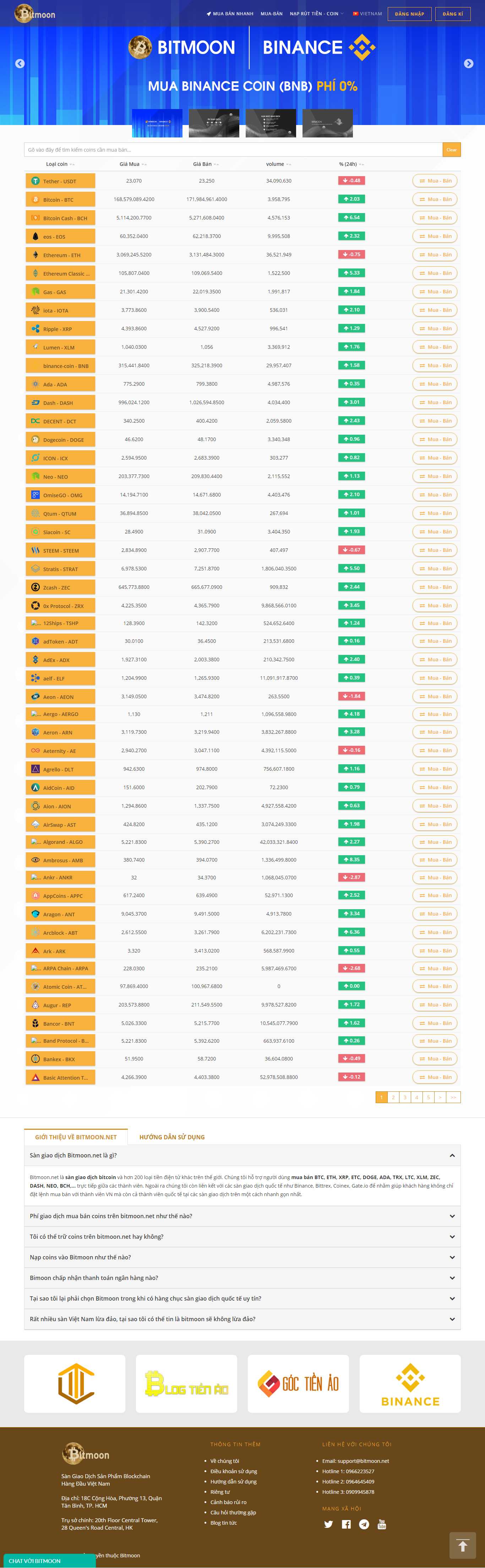 Thiết kế Web sàn giao dịch bitmoon.net