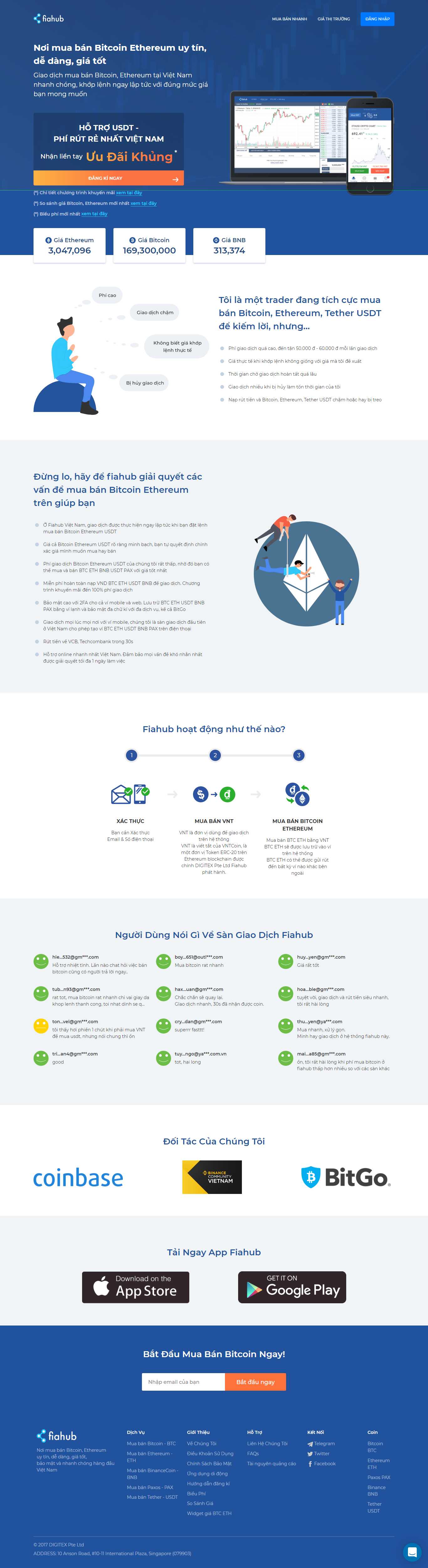 Thiết kế Web sàn giao dịch fiahub.com