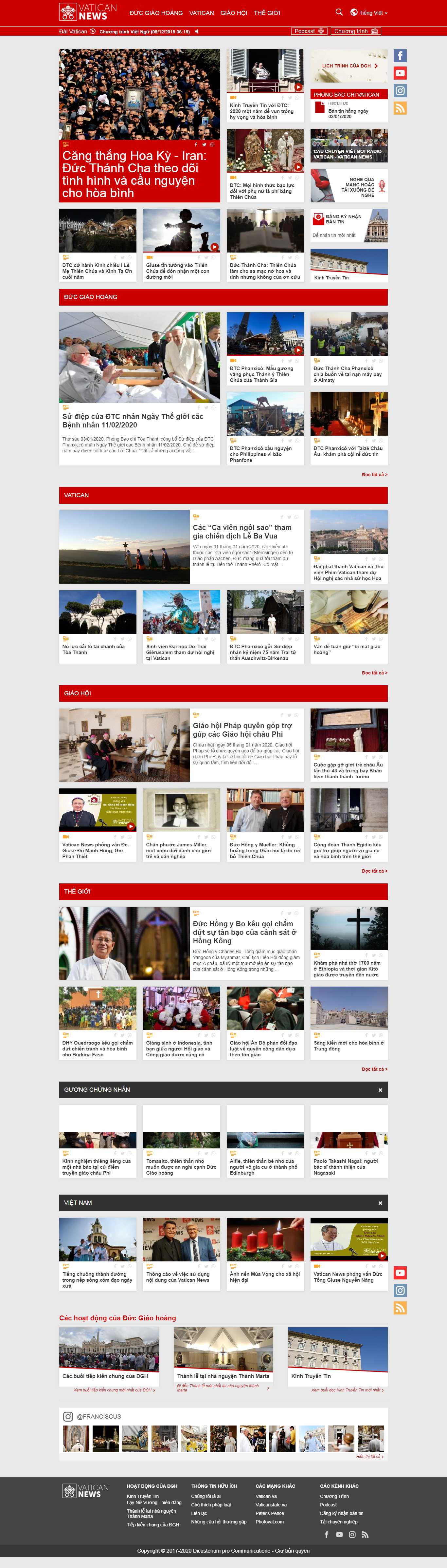 Thiết kế Web công giáo vaticannews.va