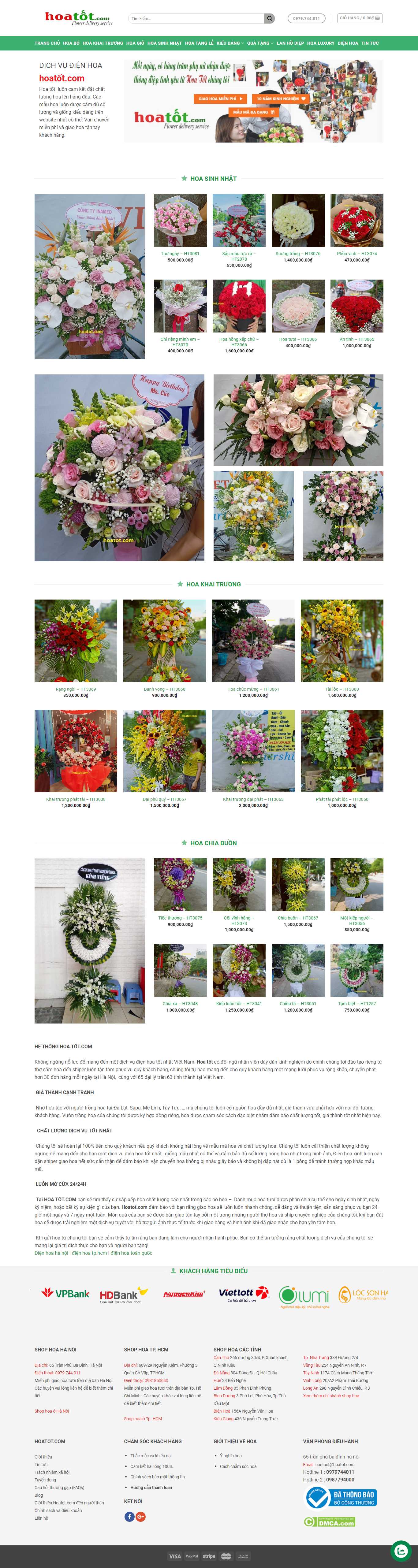 Thiết kế Web shop bán hoa hoatot.com
