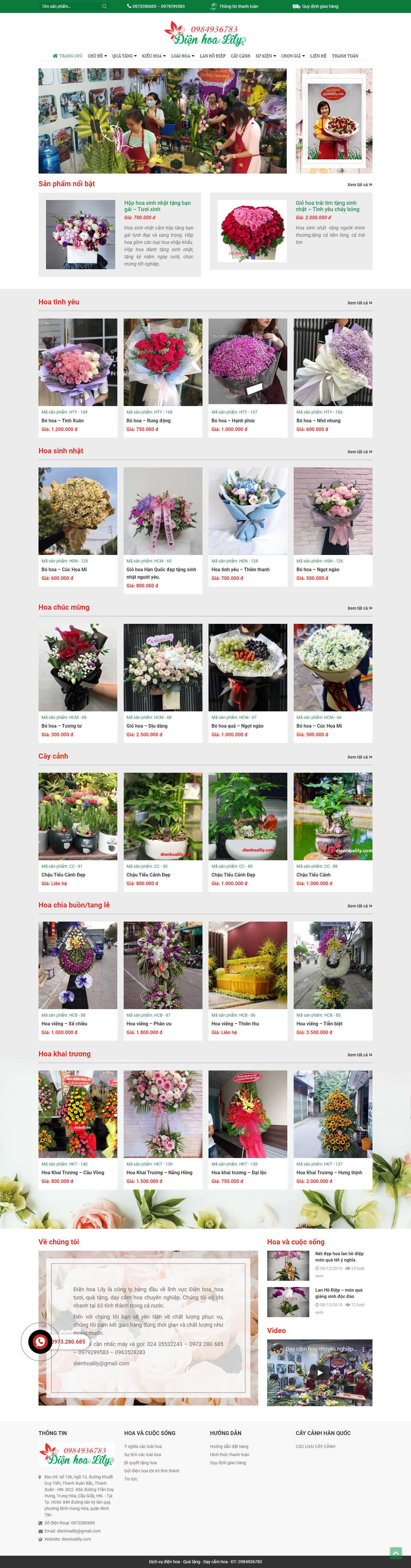 Thiết kế Web shop bán hoa dienhoalily.com