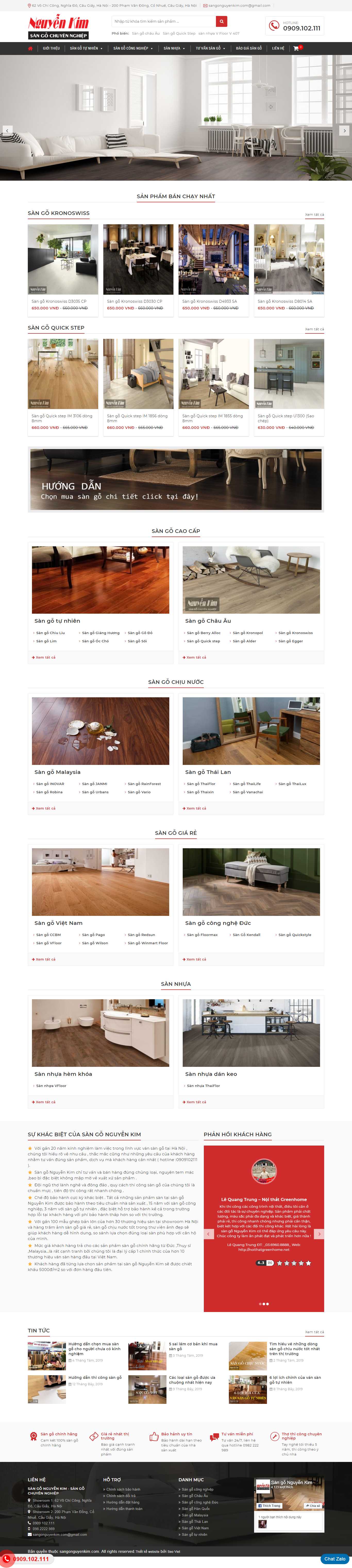 Thiết kế Web sàn gỗ tự nhiên, sàn gỗ công nghiệp sangonguyenkim.com