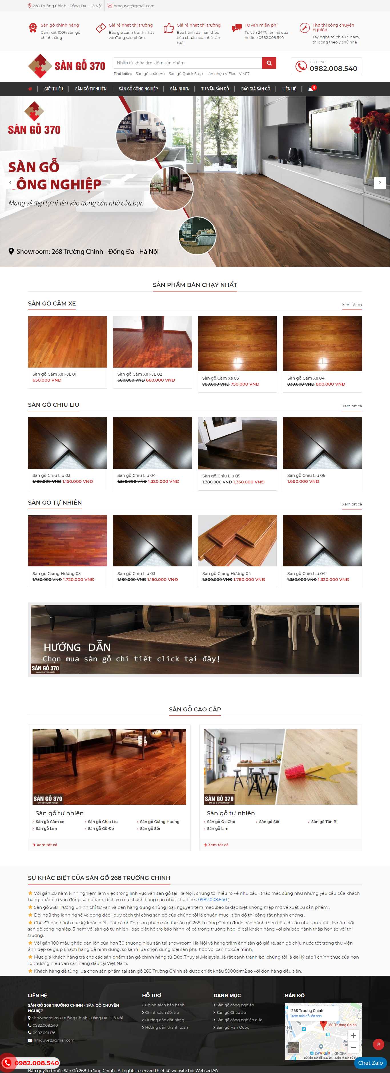 Thiết kế Web sàn gỗ tự nhiên, sàn gỗ công nghiệp sango370.com