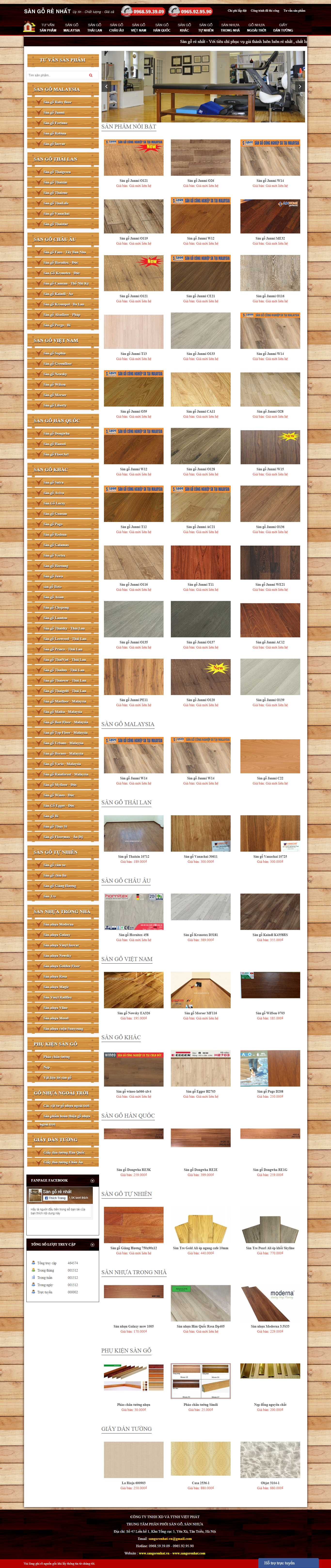Thiết kế Web sàn gỗ tự nhiên, sàn gỗ công nghiệp sangorenhat.vn