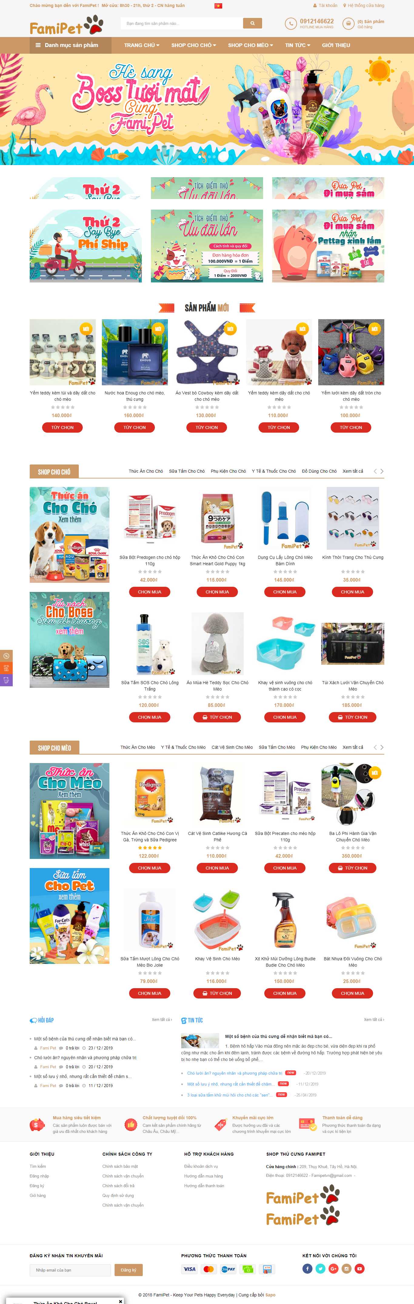 Thiết kế Web thú cưng famipet.vn