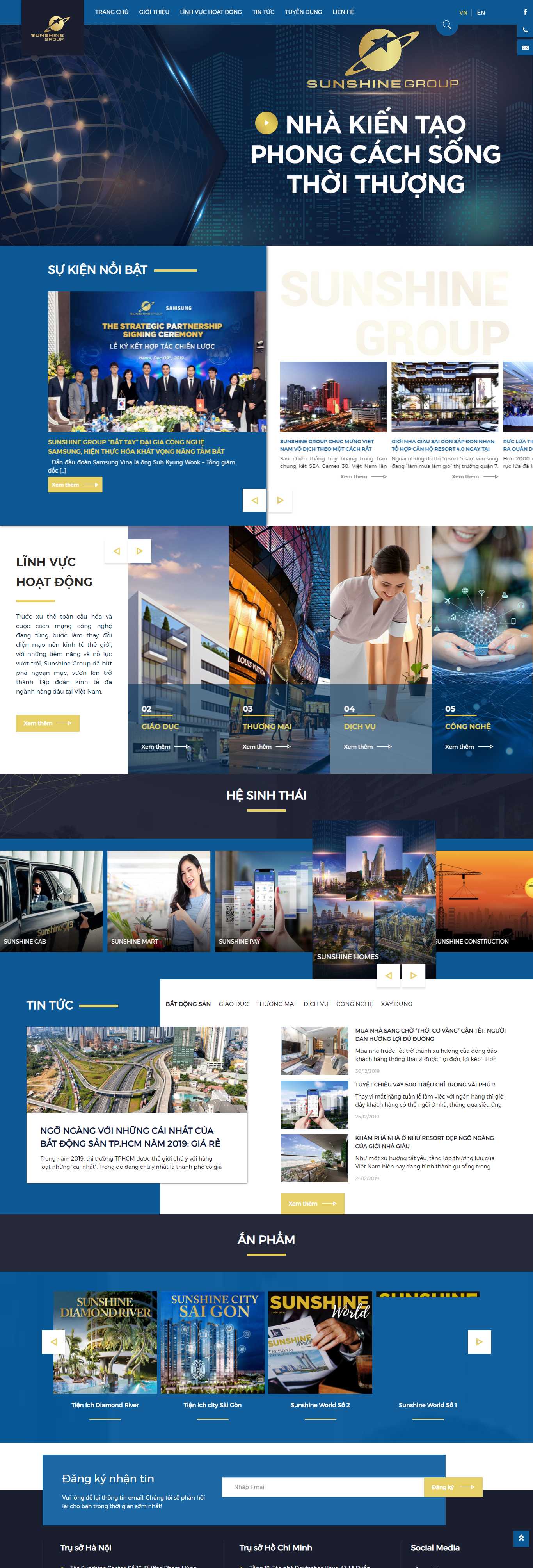 Thiết kế Web giới thiệu công ty sunshinegroup.vn