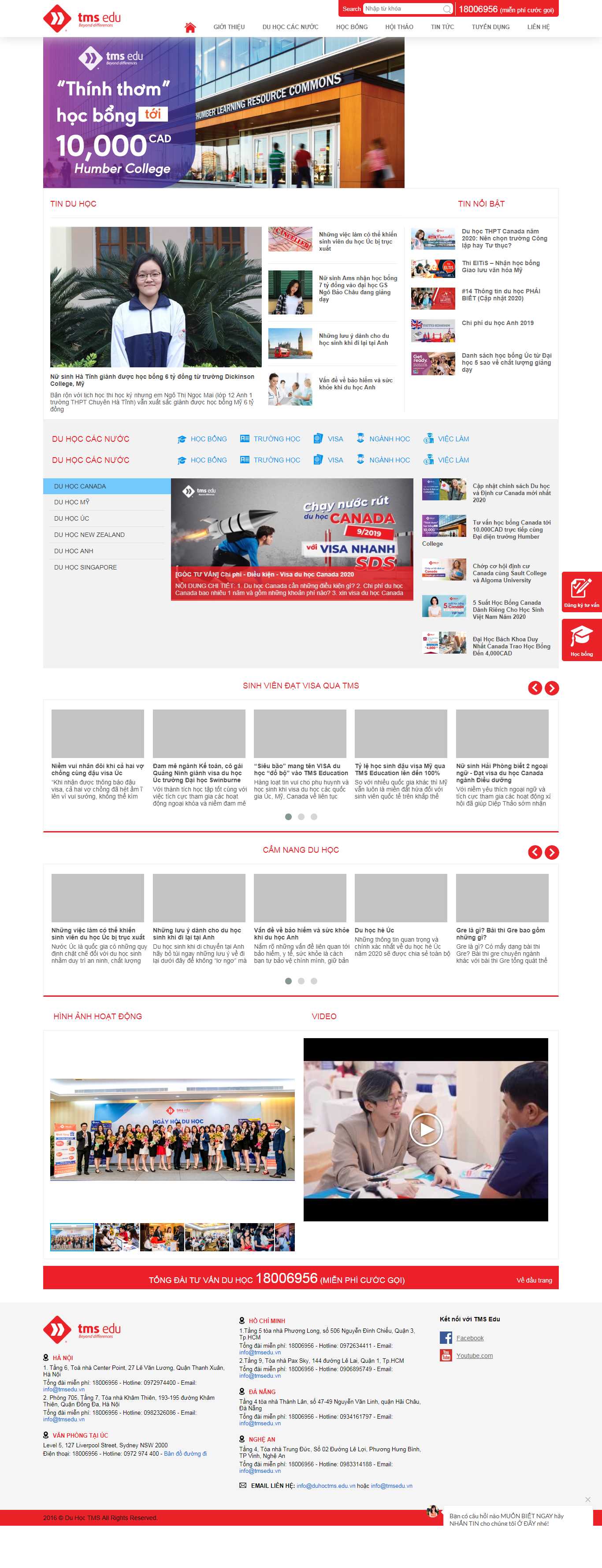 Thiết kế Web du học nước ngoài duhoctms.edu.vn