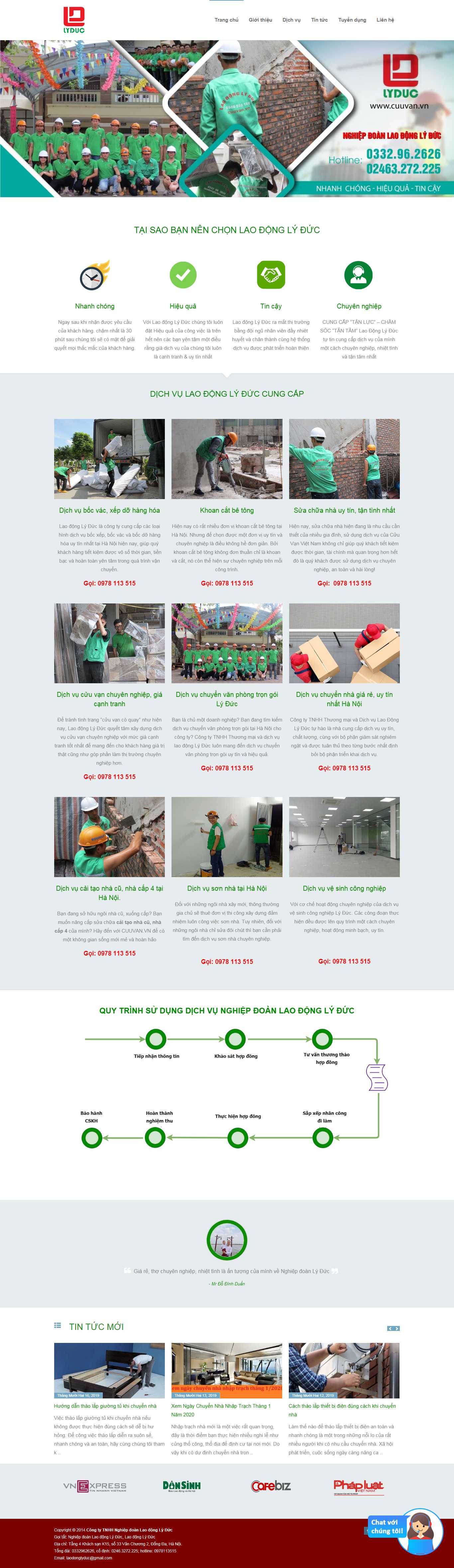 Thiết kế Web sửa nhà trọn gói cuuvan.vn