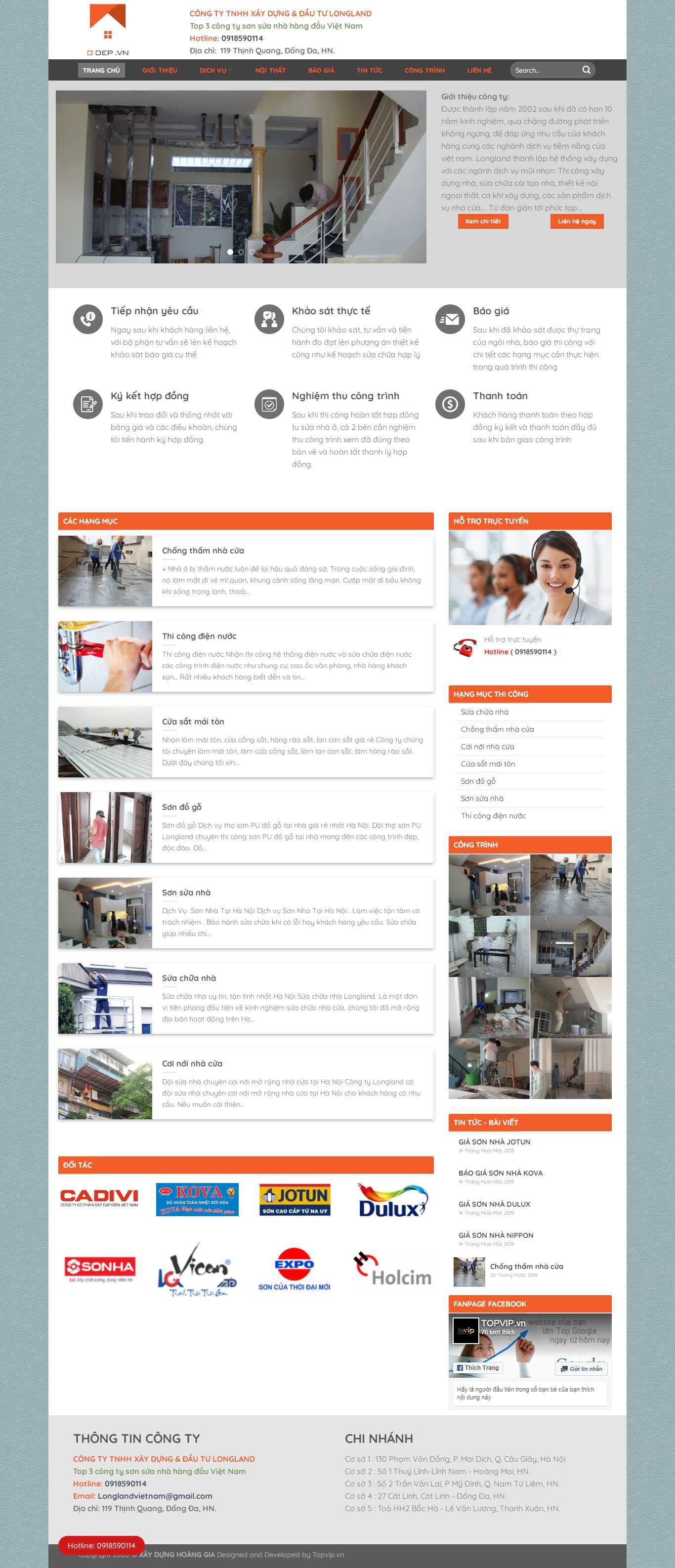 Thiết kế Web sửa nhà trọn gói odep.vn