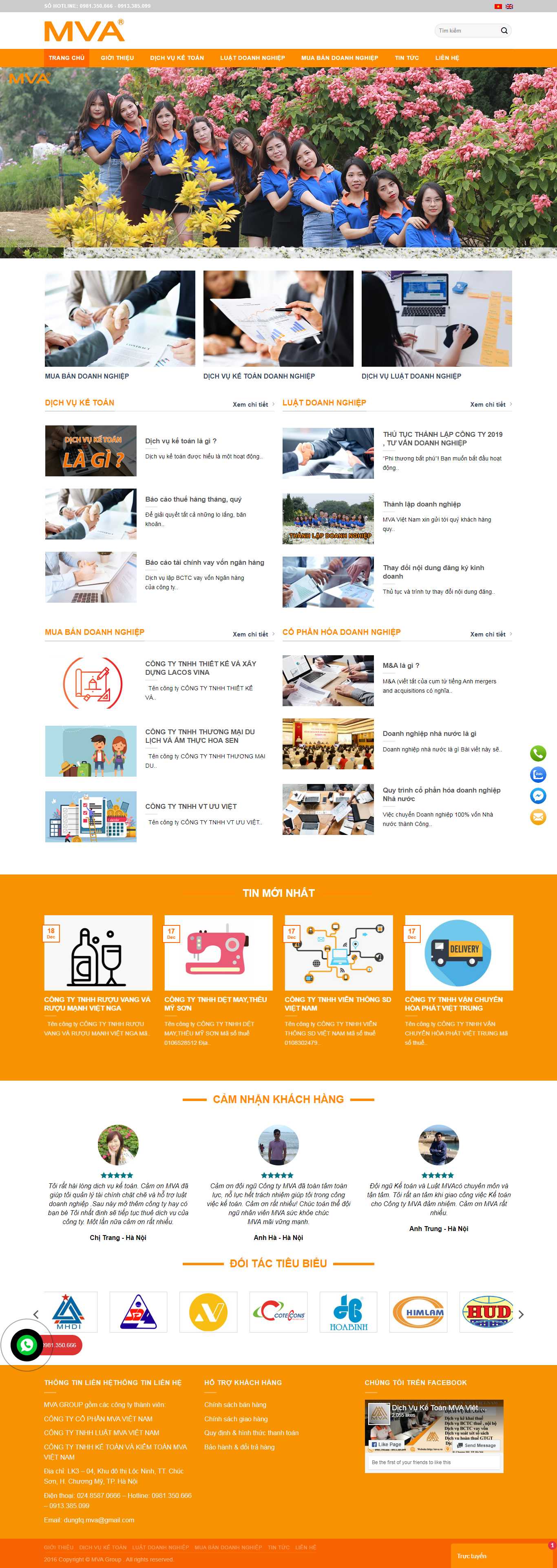 Thiết kế Web giới thiệu công ty mva.vn