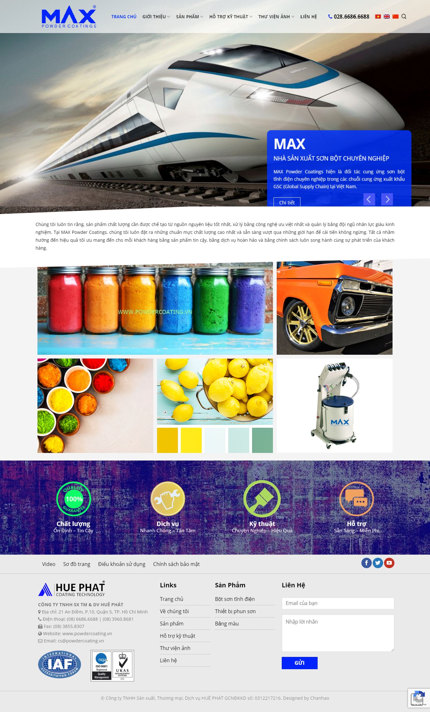 Thiết kế Web bán sơn nước, sơn tĩnh điện powdercoating.vn