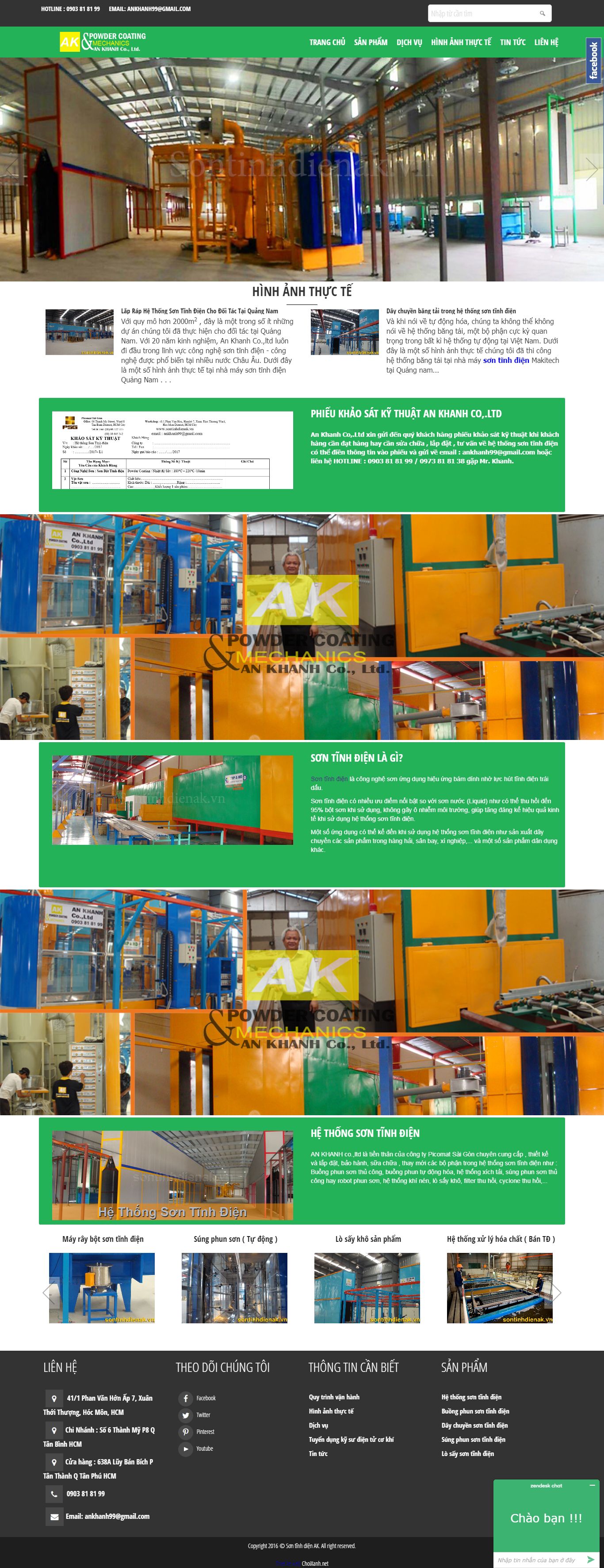 Thiết kế Web bán sơn nước, sơn tĩnh điện sontinhdienak.vn