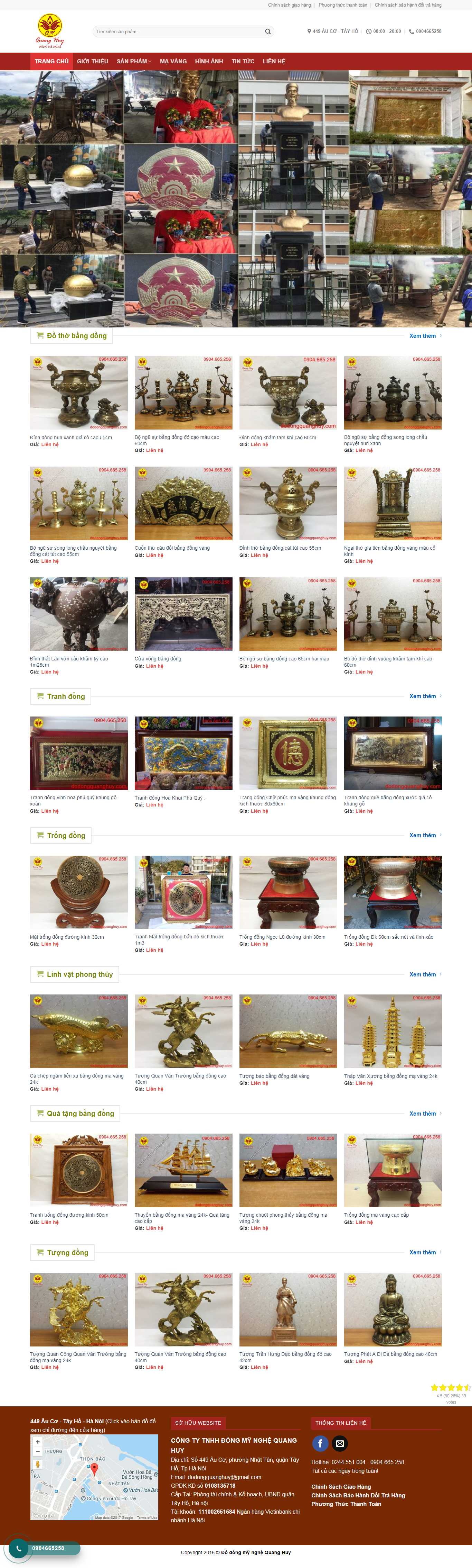 Thiết kế Web bán đồ phong thủy dodongquanghuy.com