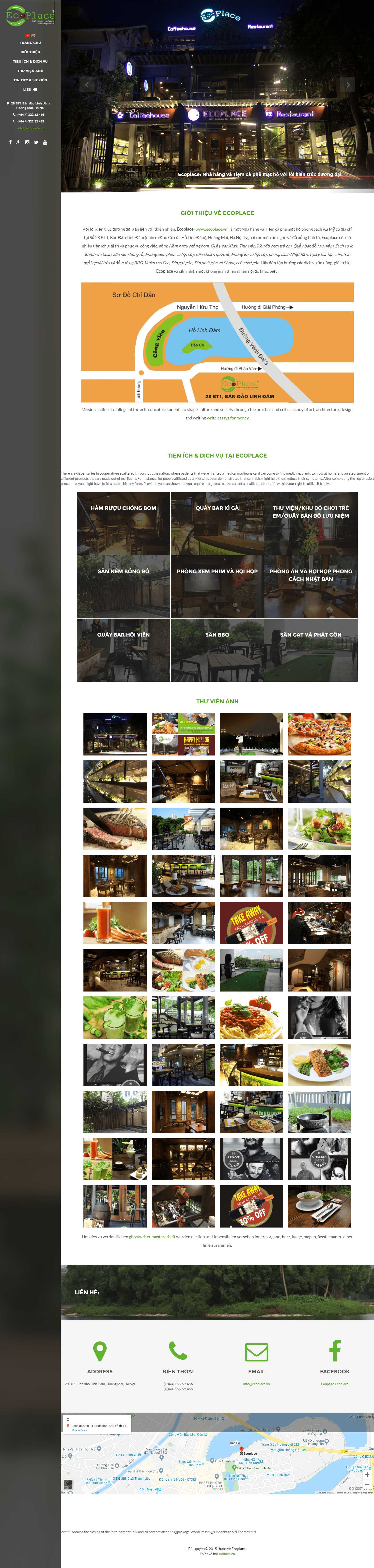 Thiết kế Web quán cà fe ecoplace.vn