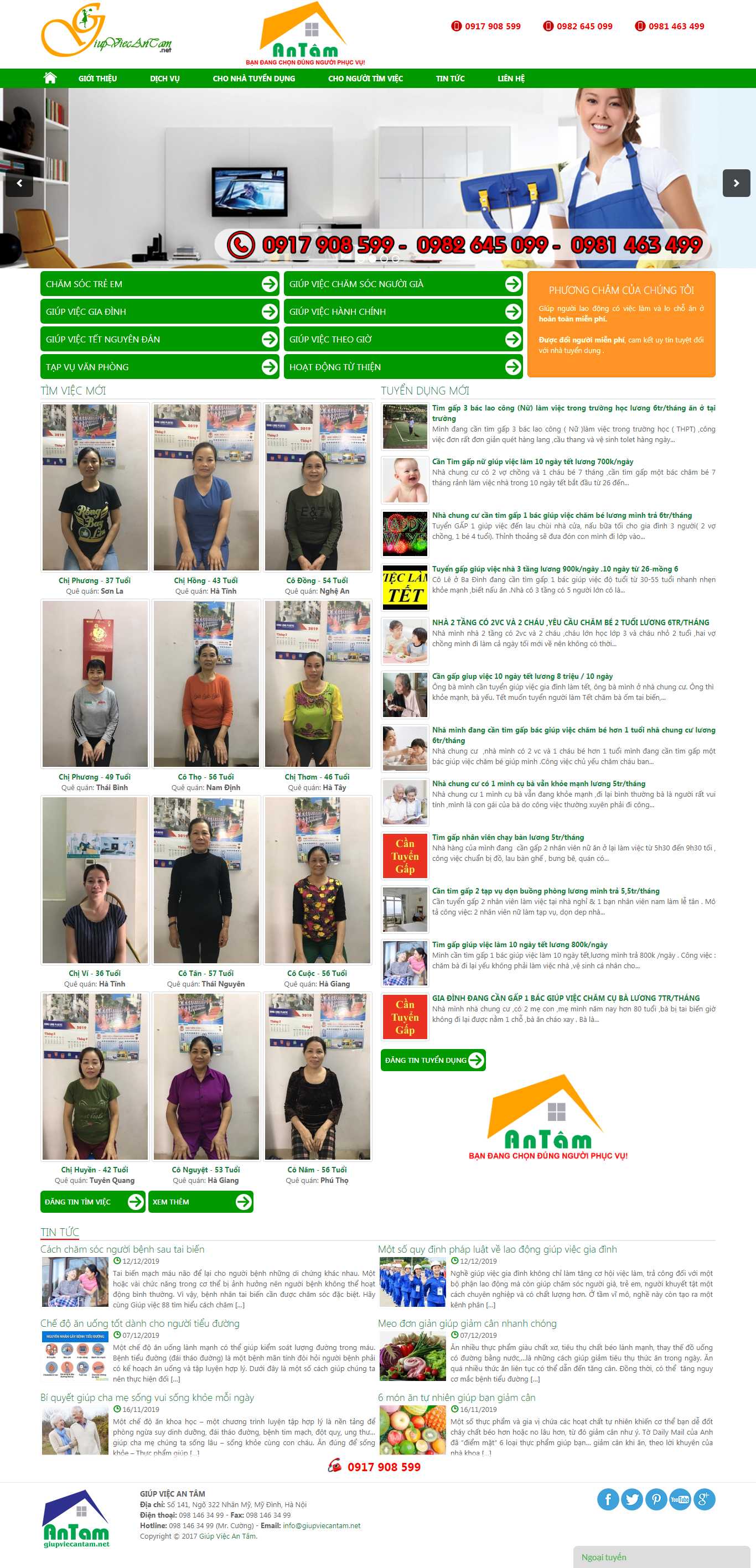 Thiết kế Web dịch vụ giúp việc giupviecantam.net