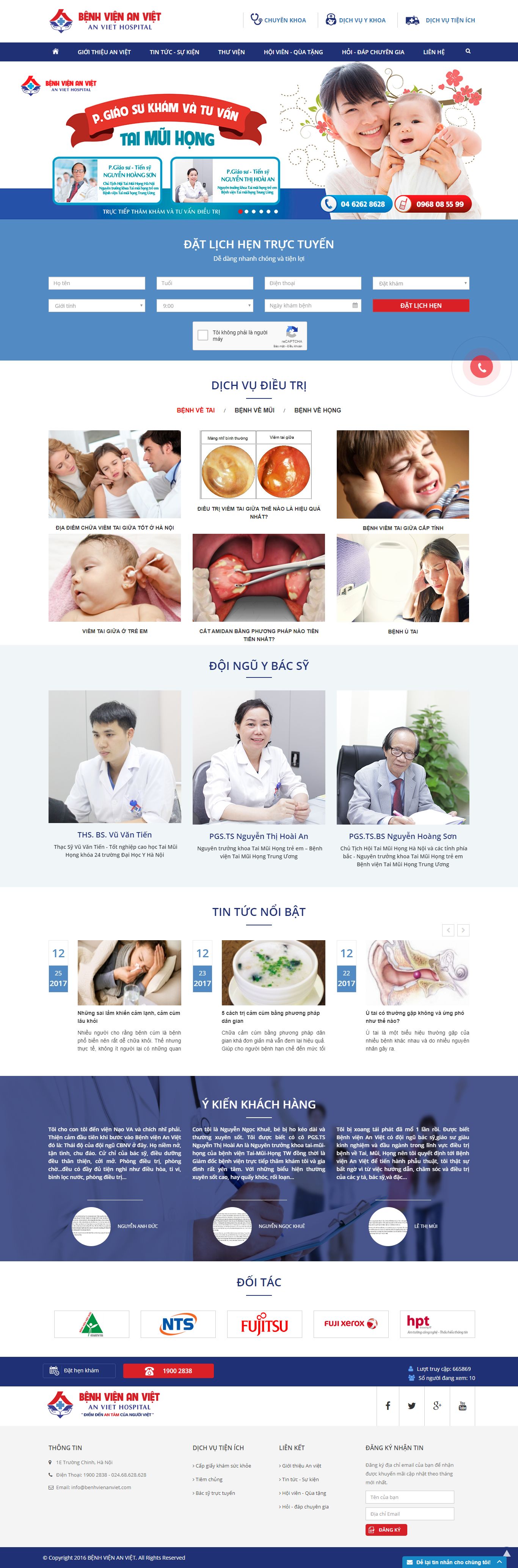 Thiết kế Web phòng khám tai mũi họng khamtaimuihongnhi.vn