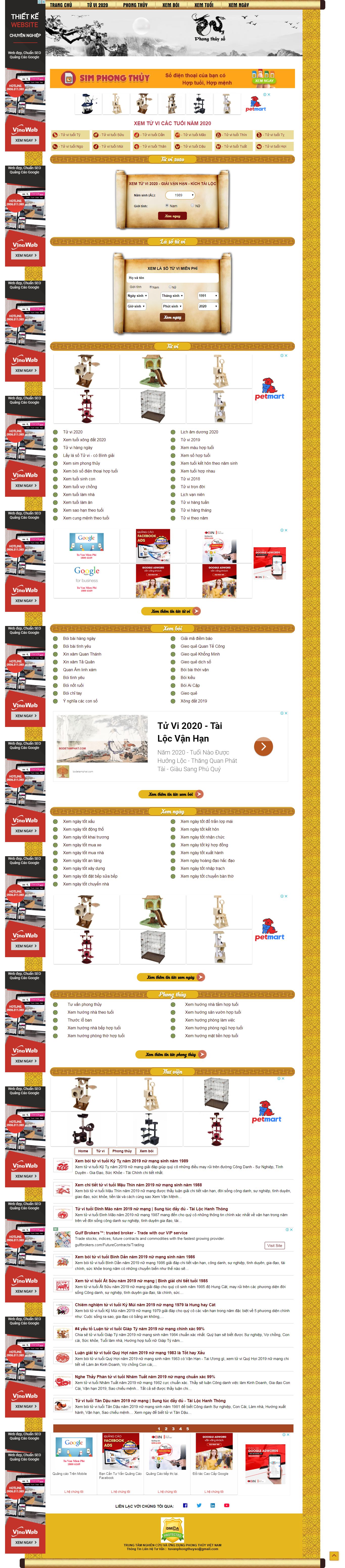 Thiết kế Web phong thủy cuộc sống phongthuyso.vn