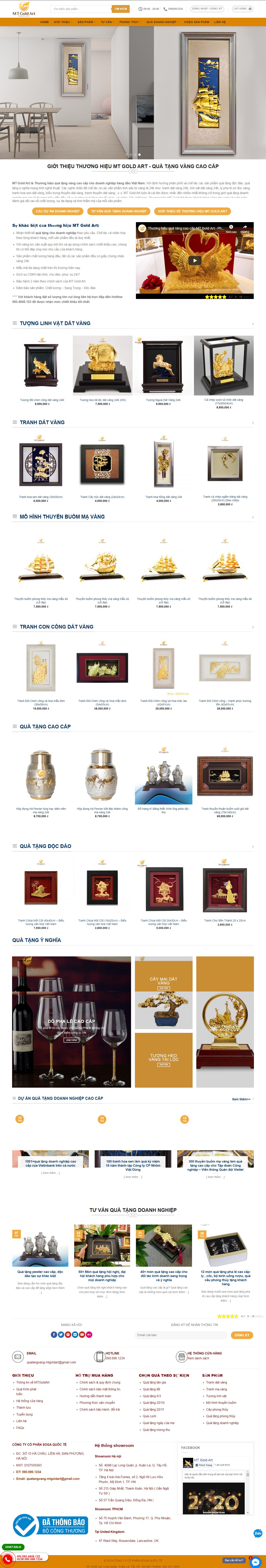 Thiết kế Web đồ lưu niệm quatangvang.vn