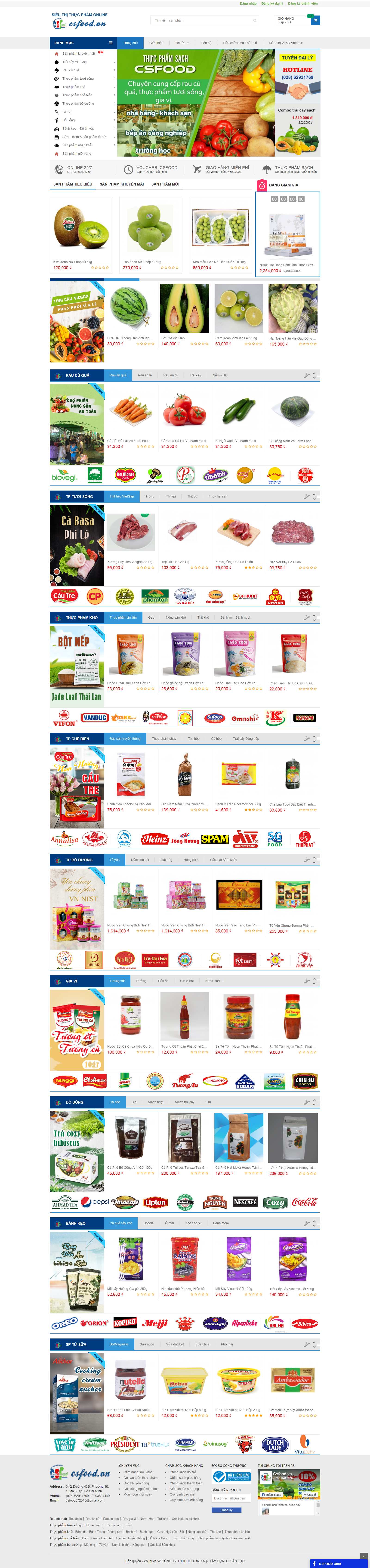 Thiết kế Web bán đồ ăn vặt csfood.vn