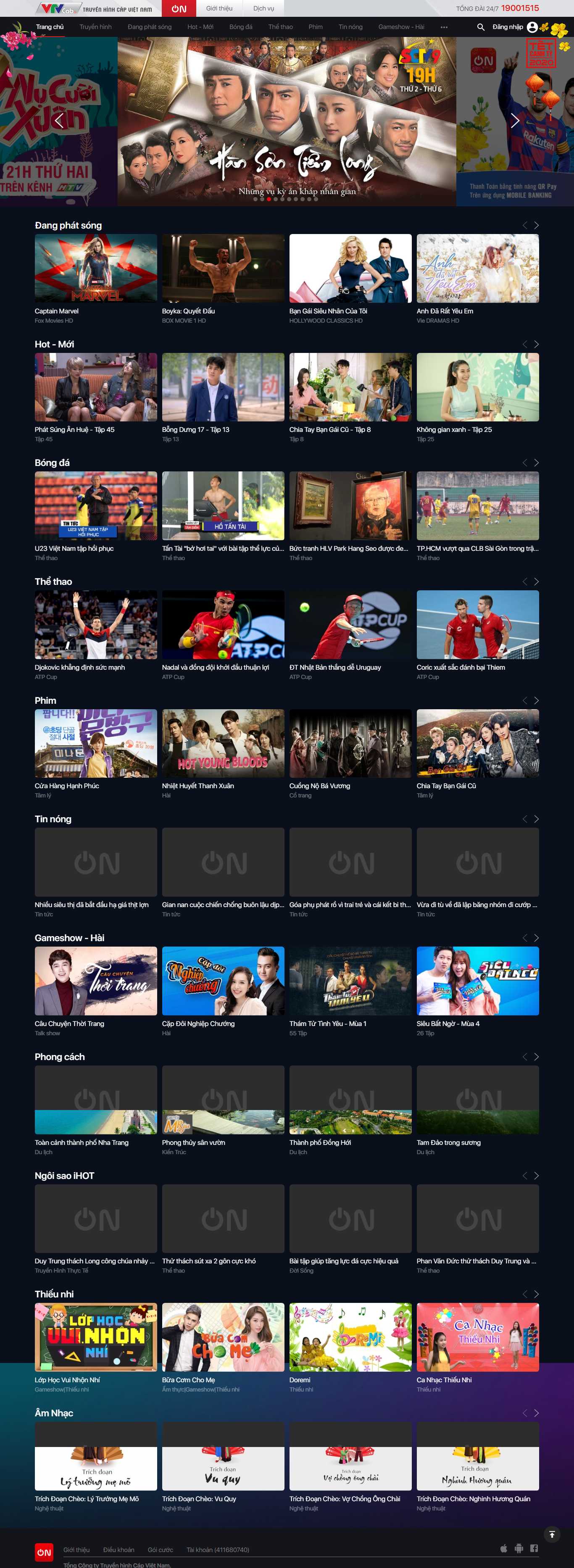 Thiết kế Web truyền hình vtvcab.vn