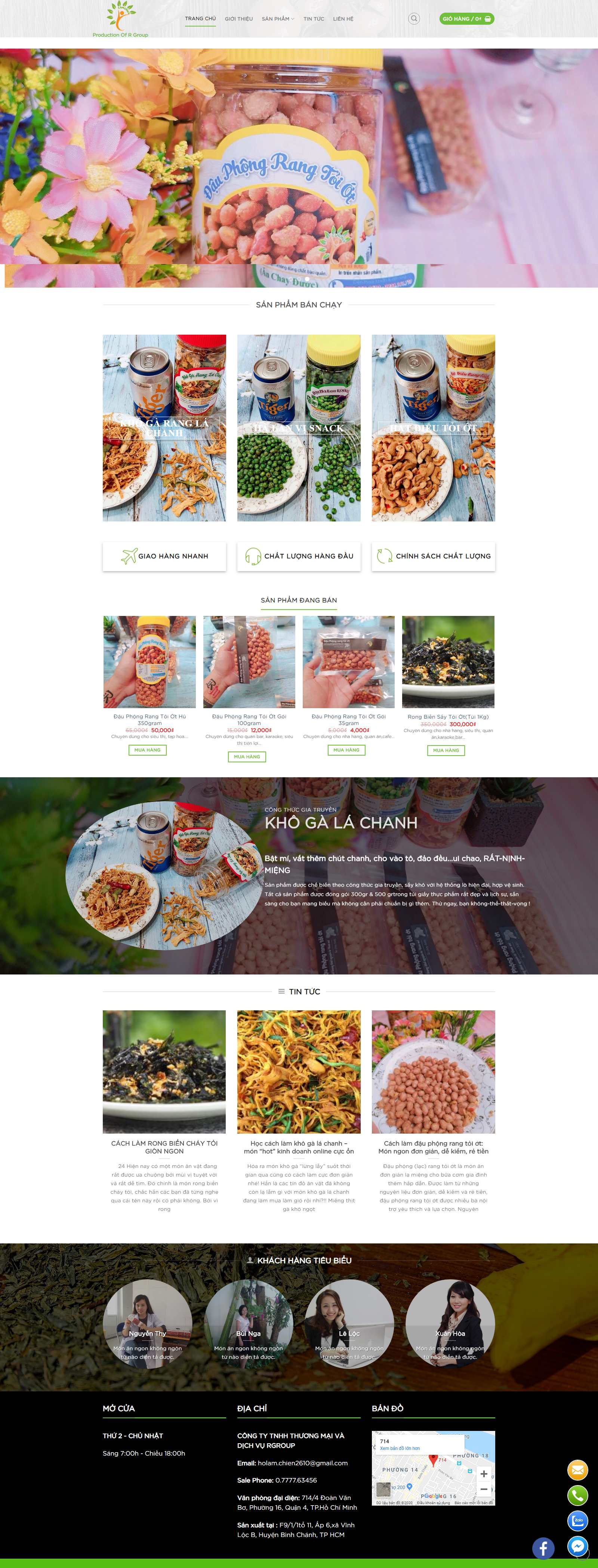 Thiết kế Web bán đồ ăn vặt rkhaivi.com