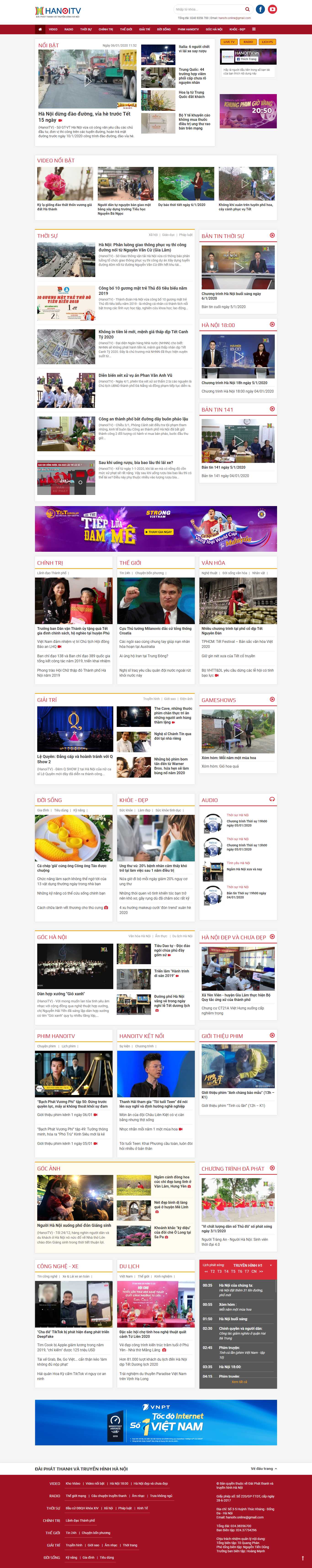 Thiết kế Web truyền hình hanoitv.vn