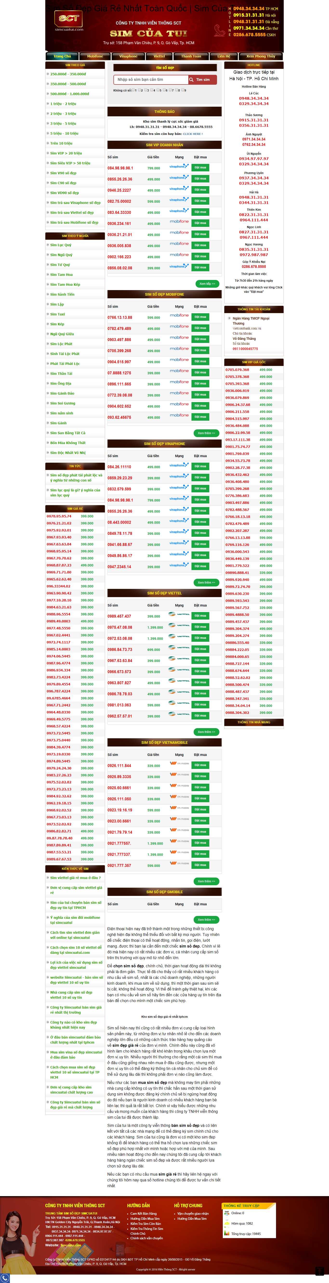 Thiết kế Web sim số simcuatui.com