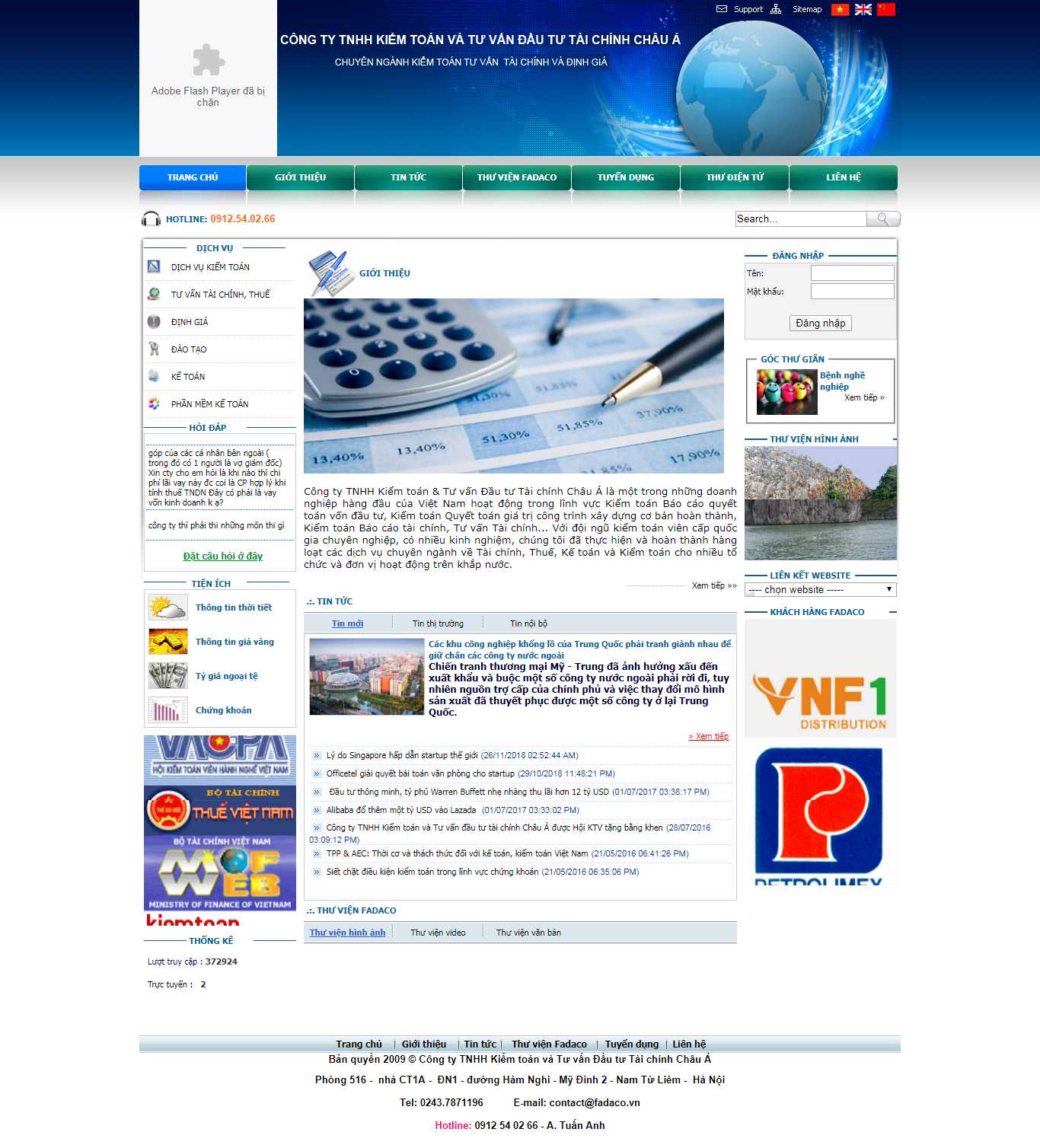 Thiết kế Web kiểm toán fadaco.com.vn