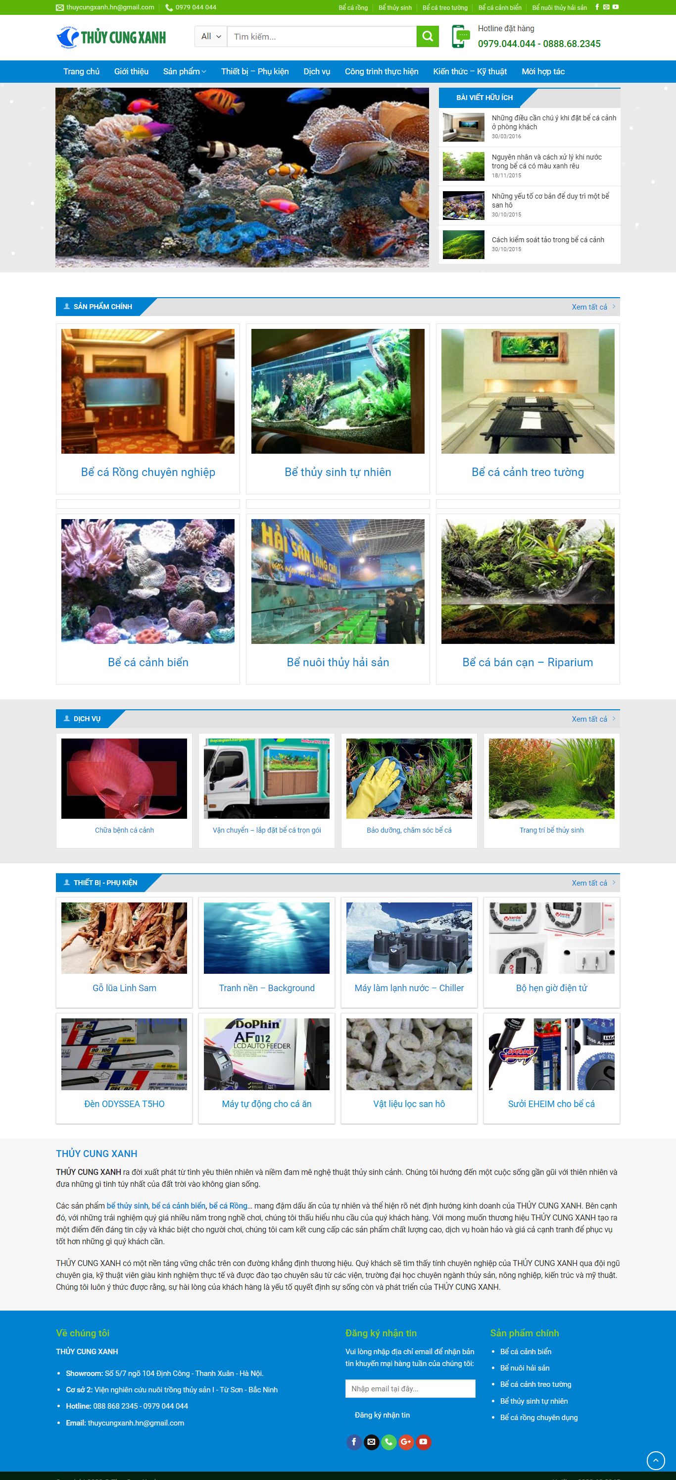 Thiết kế Web bán cá cảnh, cây thủy sinh thuycungxanh.vn