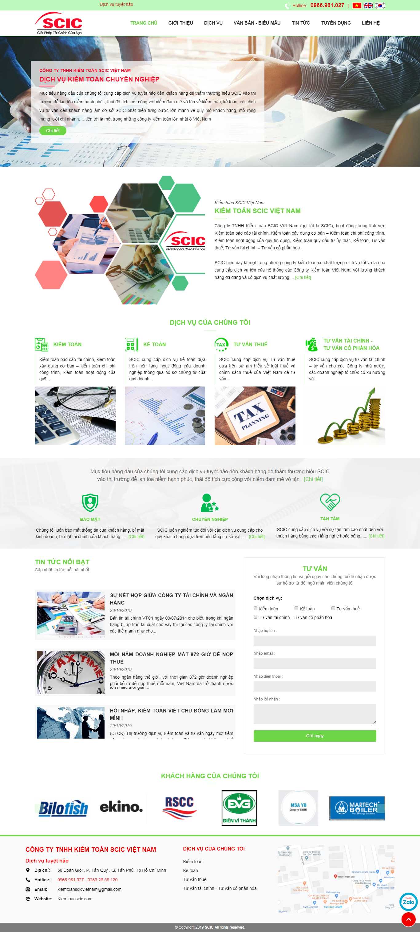 Thiết kế Web kiểm toán kiemtoanscic.com