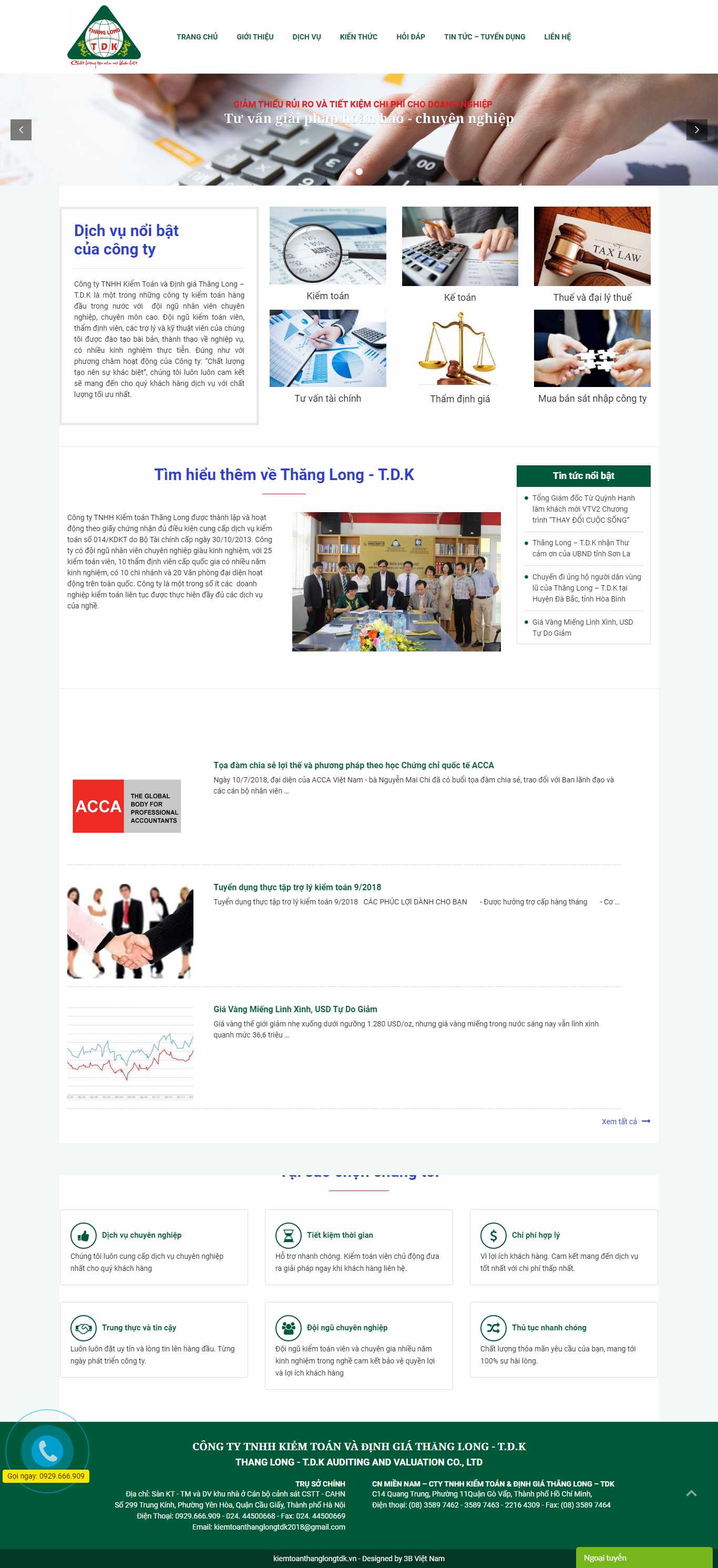Thiết kế Web kiểm toán kiemtoanthanglongtdk.vn