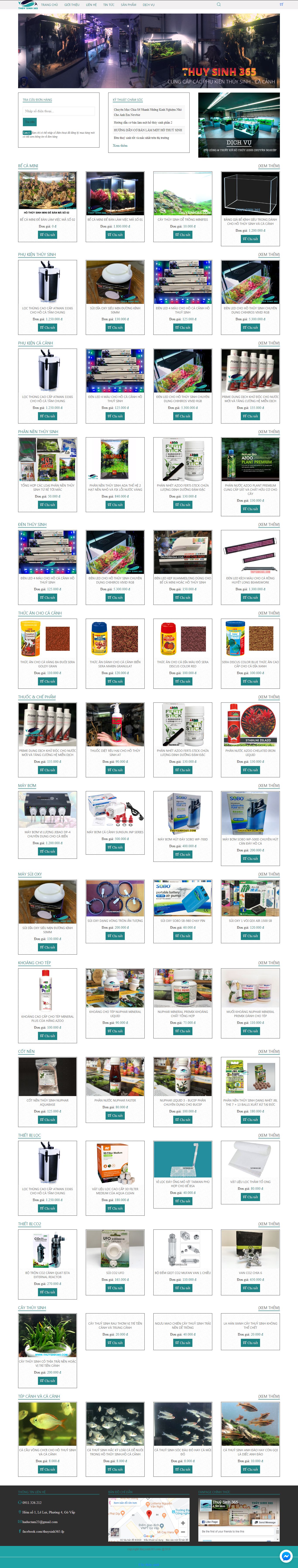 Thiết kế Web bán cá cảnh, cây thủy sinh thuysinh365.com