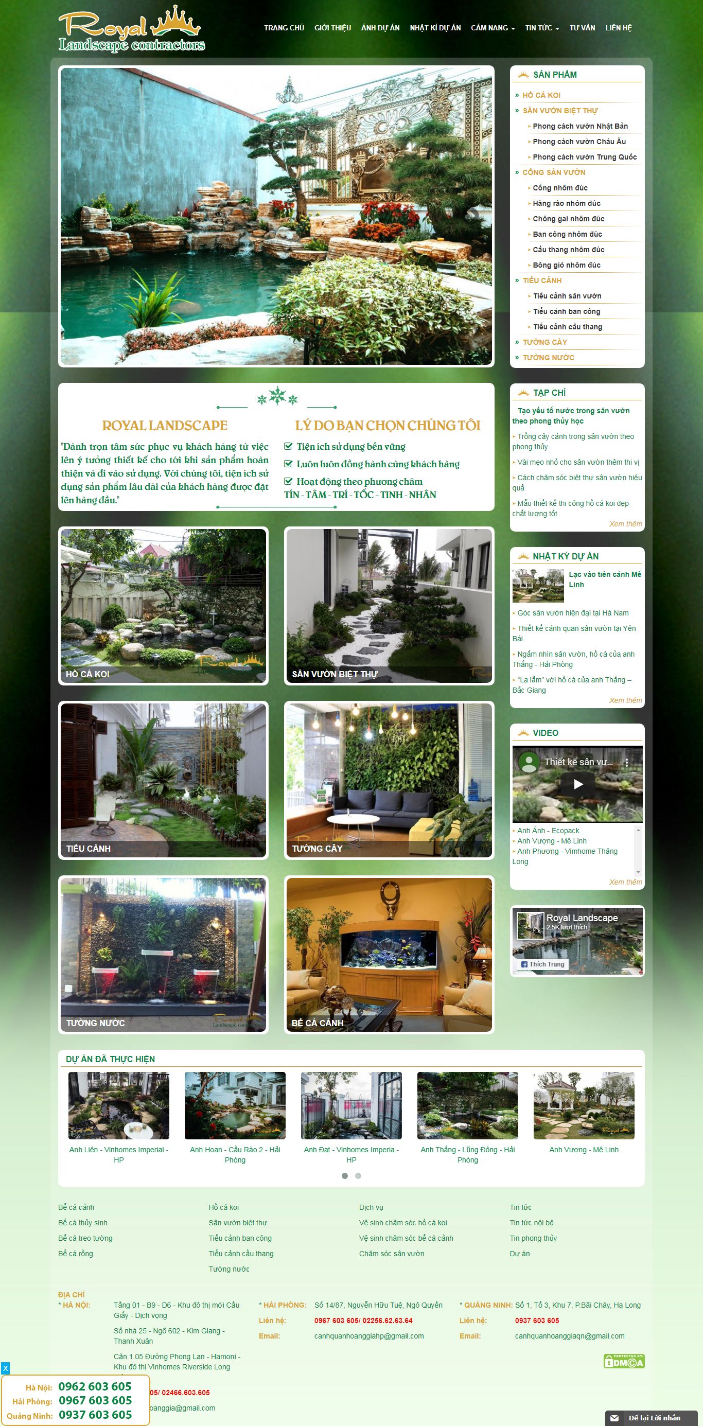 Thiết kế Web bán cá cảnh, cây thủy sinh canhquanhoanggia.com