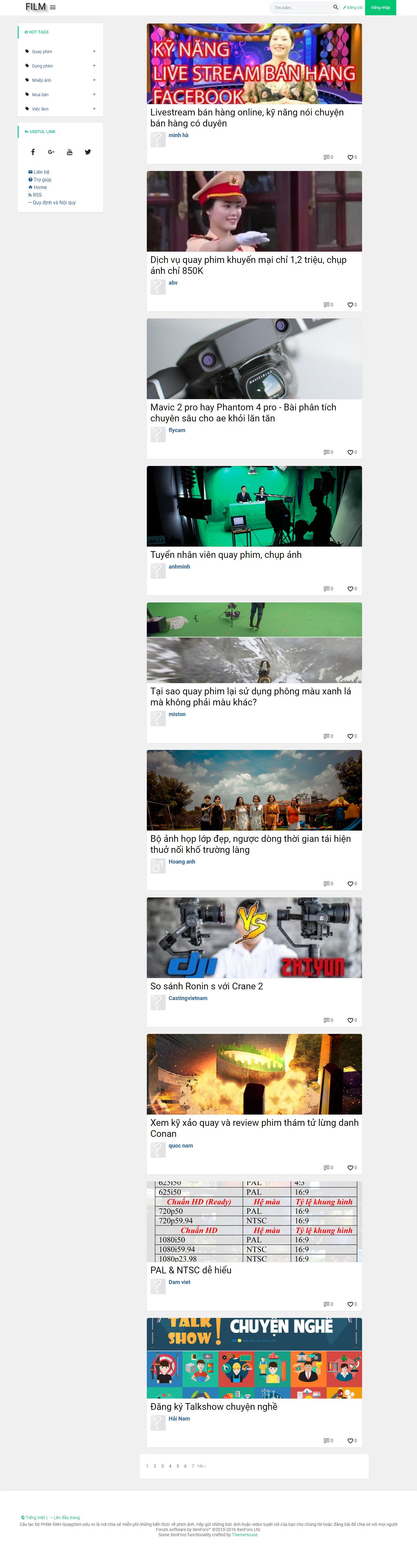 Thiết kế Web dịch vụ quay phim chụp hình quayphim.edu.vn