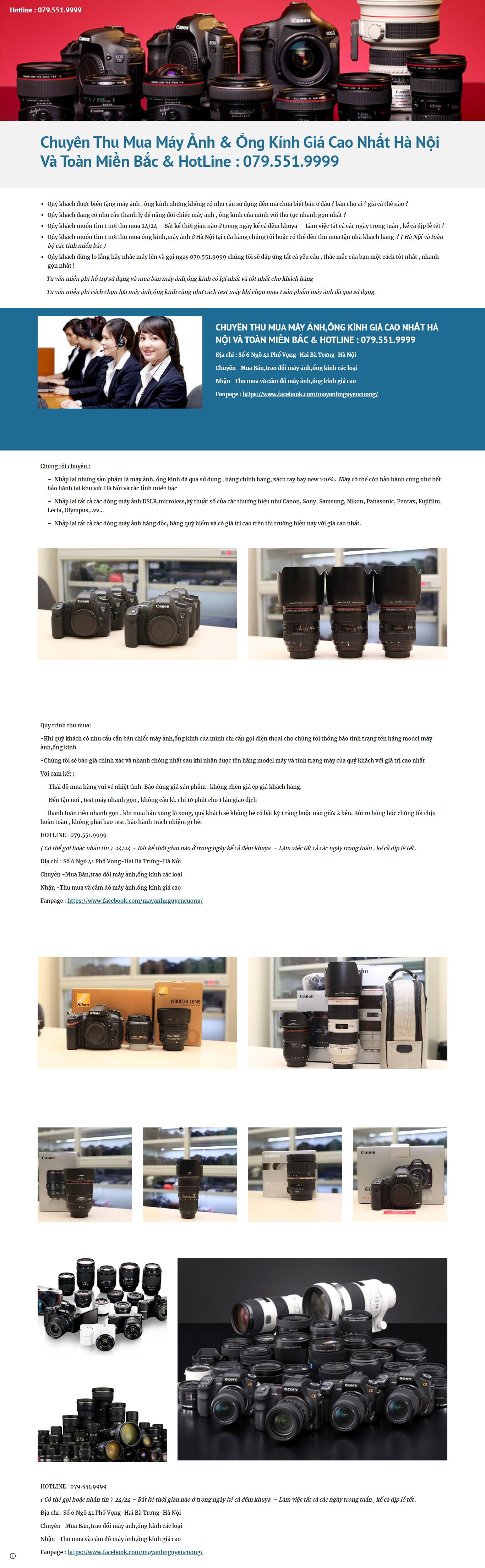 Thiết kế Web bán máy ảnh sites.google.com