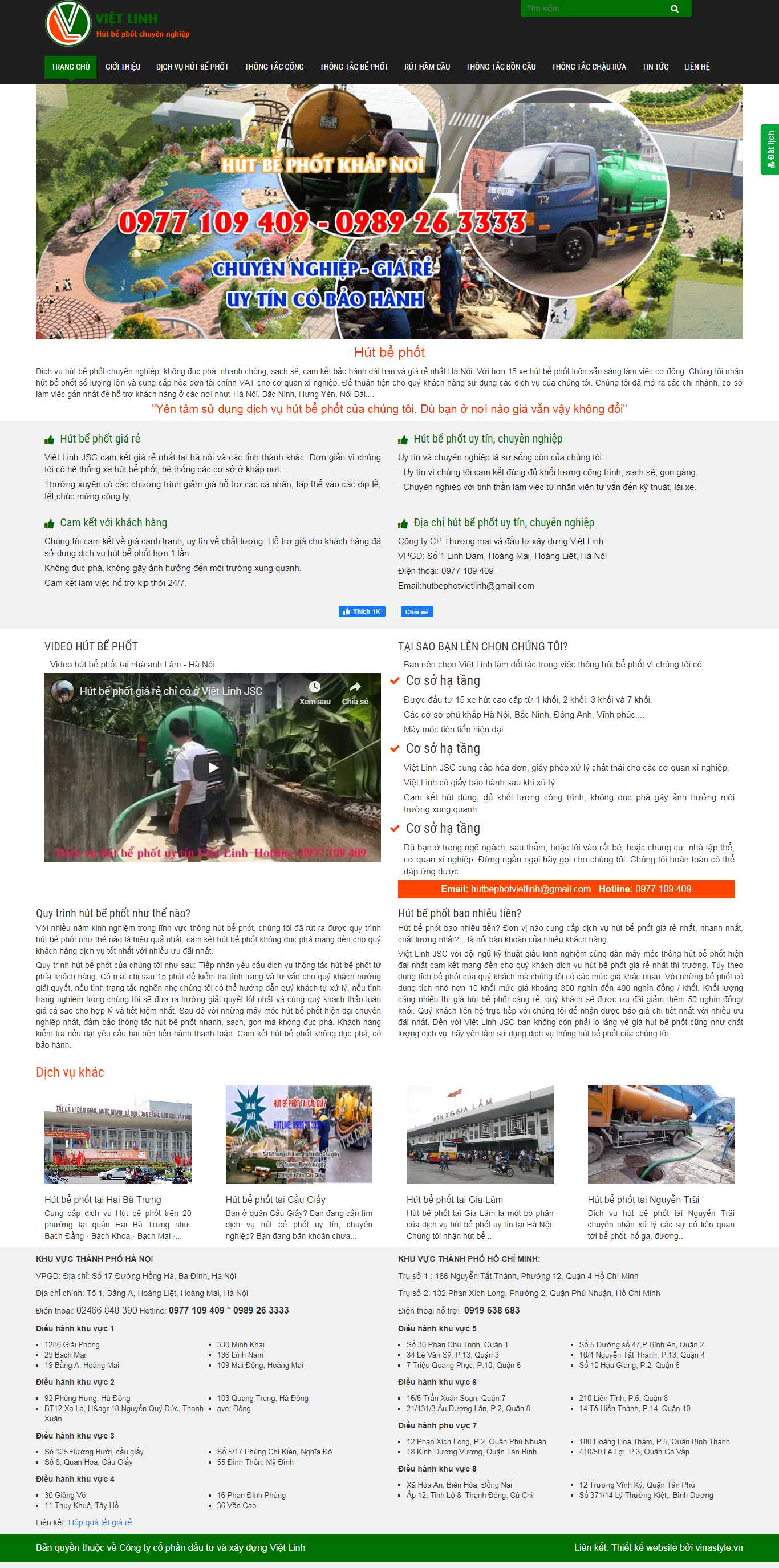 Thiết kế Web dịch vụ thông tắc công hutbephot33.com