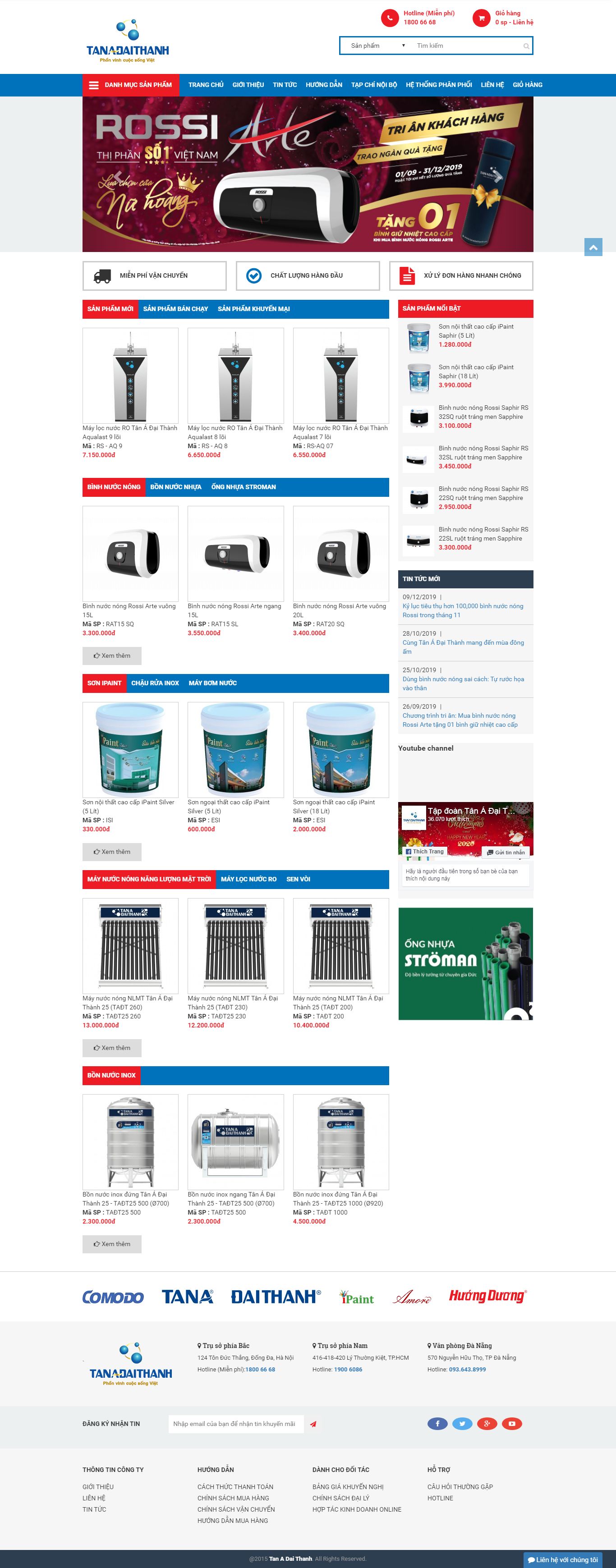 Thiết kế Web bán máy năng lượng mặt trời tanaonline.vn