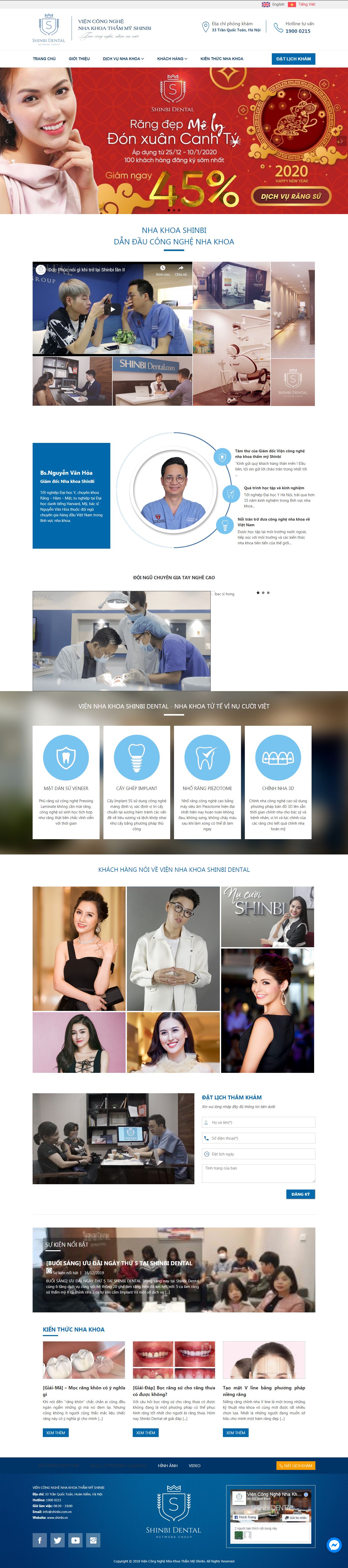 Thiết kế Web phòng khám nha khoa shinbi.vn