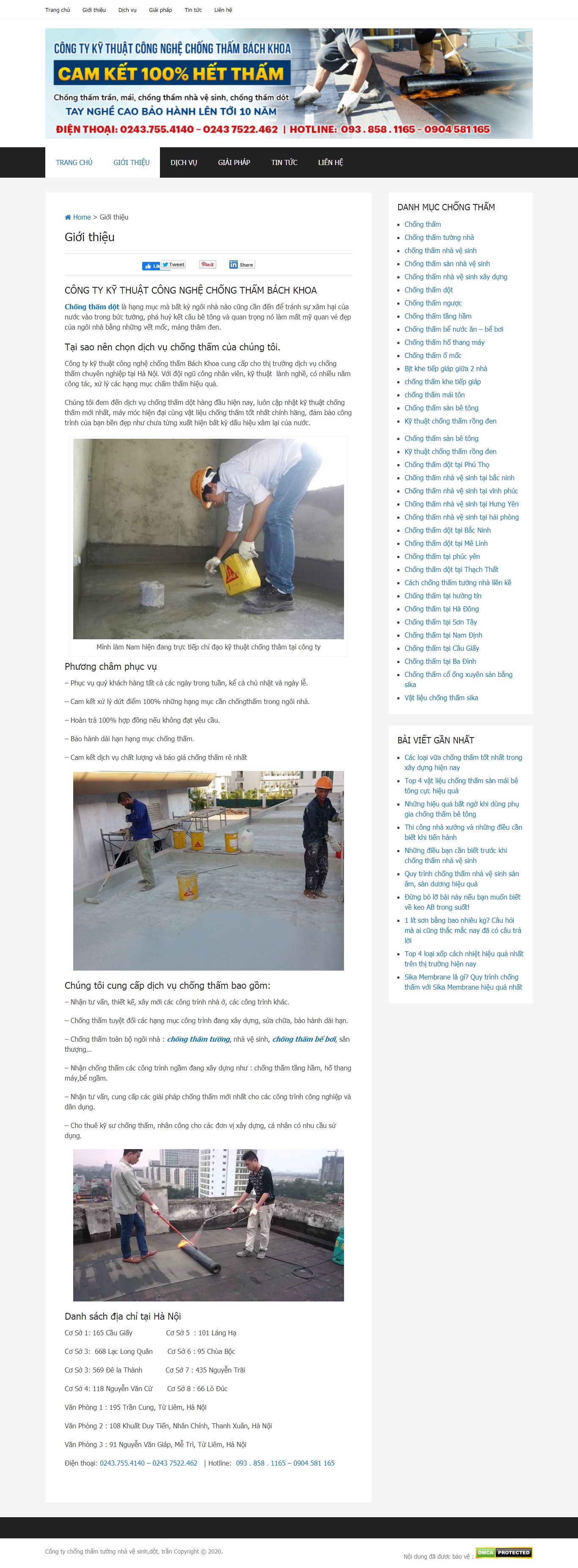 Thiết kế Web chống thấm chongthambk24h.com