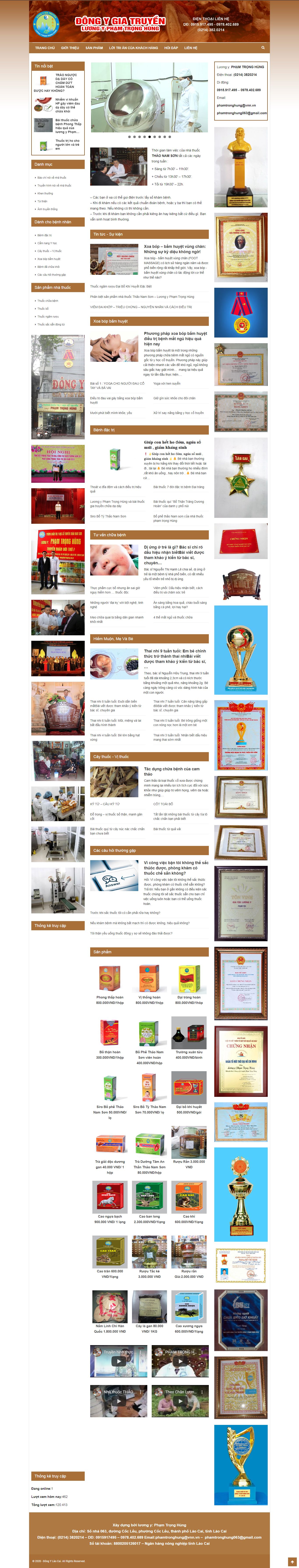 Thiết kế Web nhà thuốc đông y dongylaocai.com.vn